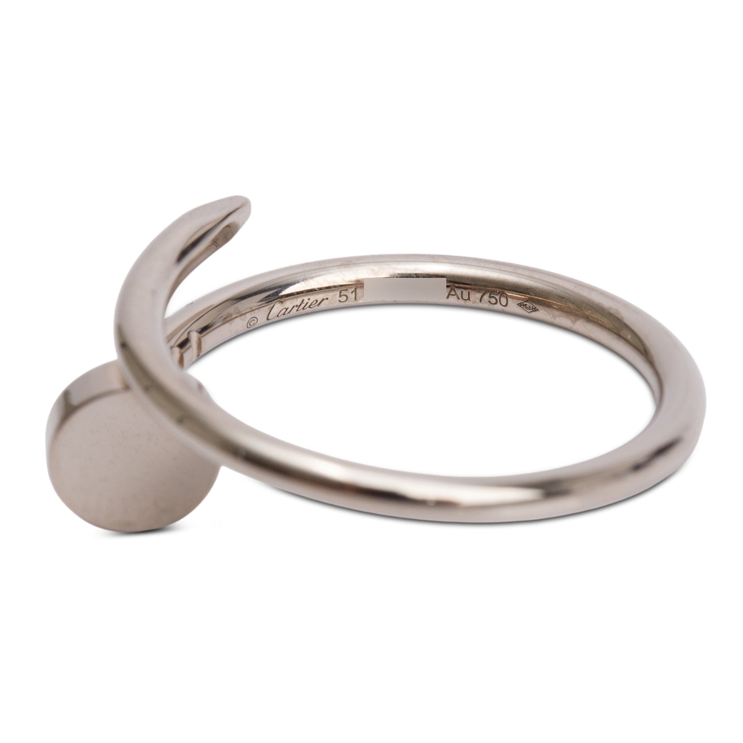 Cartier 2025 18k White Gold Juste Un Clou Ring, Small Model, Size 51 5.75 w/ Box, Receipt, & Certificate