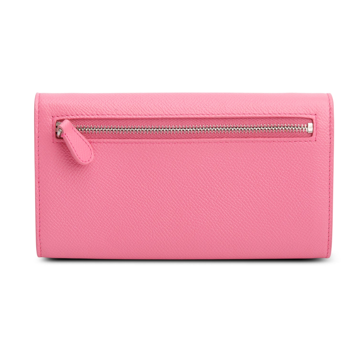 Balenciaga Pink Pebbled Calfskin Logo Everyday Flap Chain Wallet w/ Box