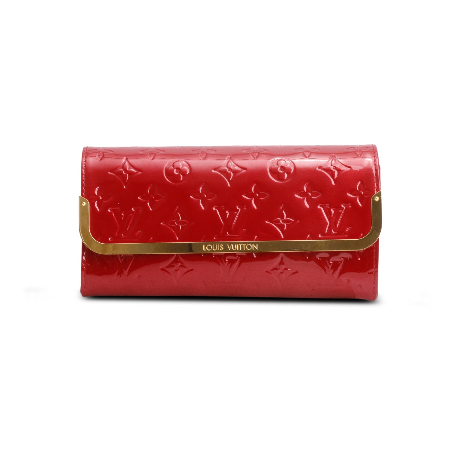 Louis Vuitton Red Vernis Rossmore Clutch w/ Strap