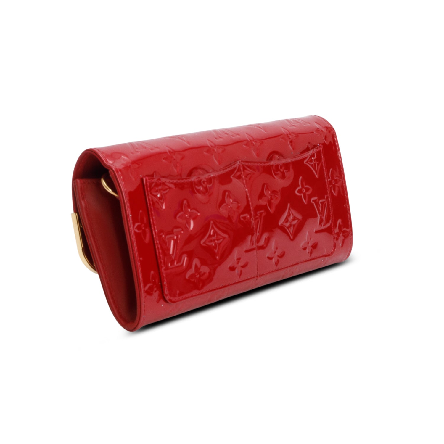Louis Vuitton Red Vernis Rossmore Clutch w/ Strap