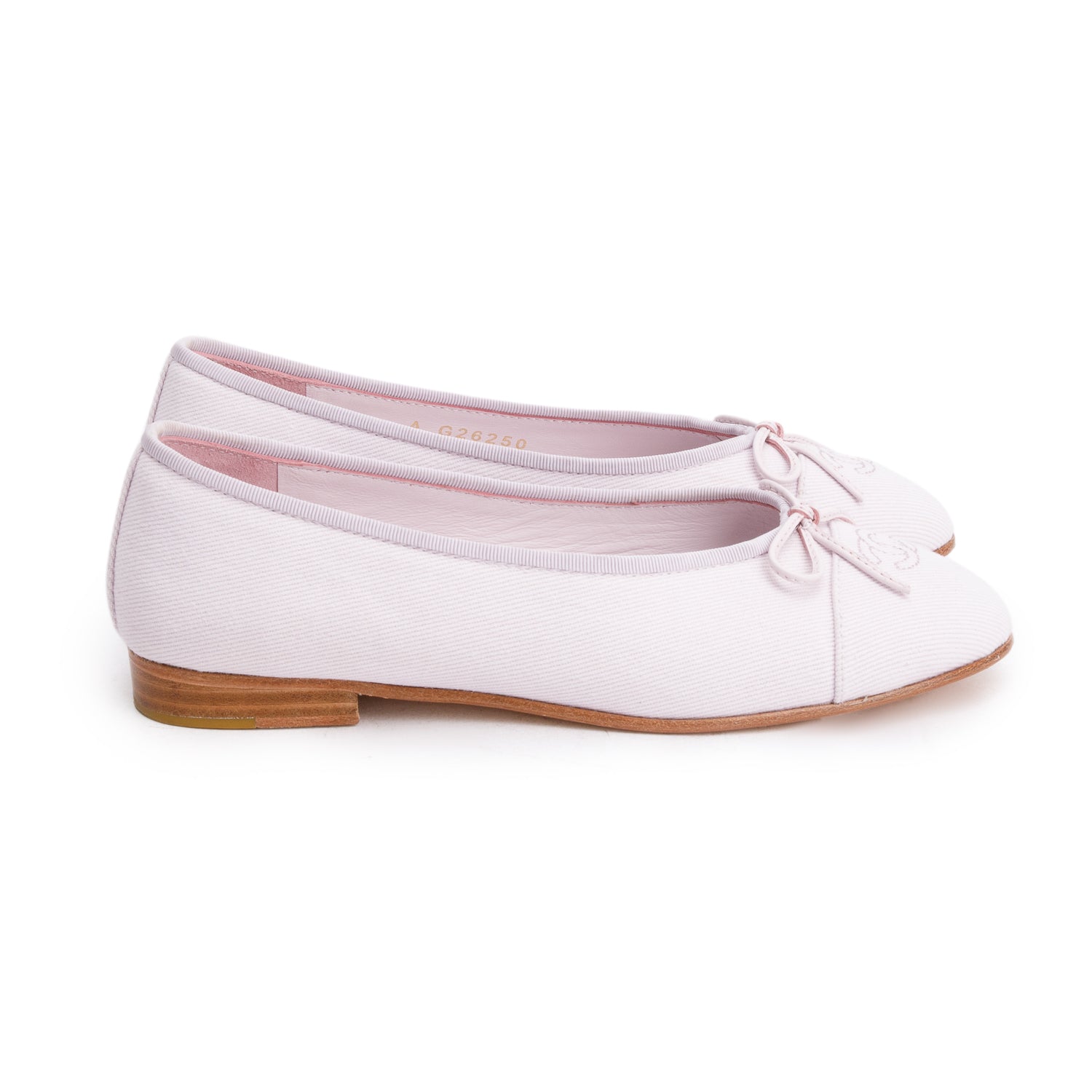 Chanel Purple Monochrome Canvas CC Cap Toe Ballet Flats, Size 39.5