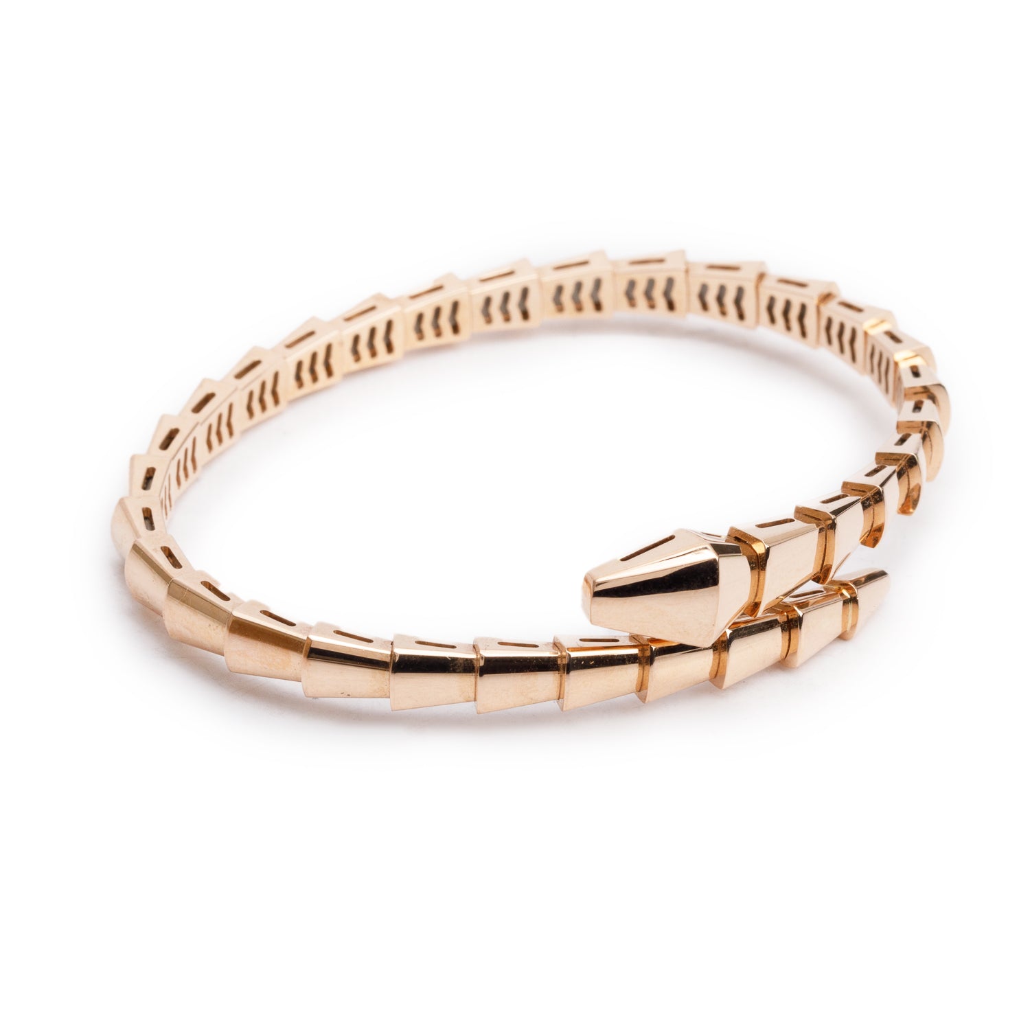 BVLGARI 2025 18k Rose Gold Serpenti Viper Bracelet, Size M w/ Box & Certificate