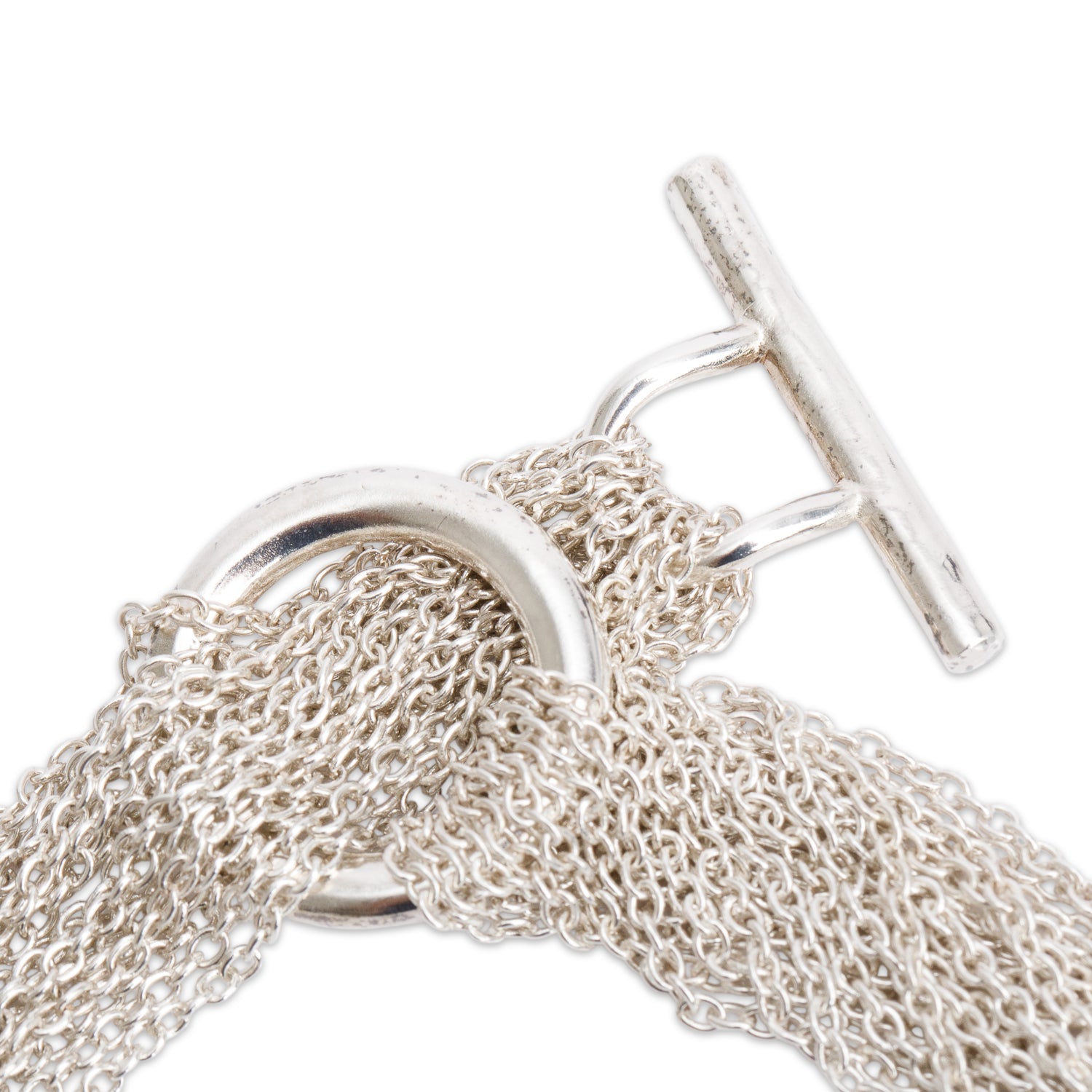 Tiffany & Co. Sterling Silver Mesh Heart Toggle Necklace