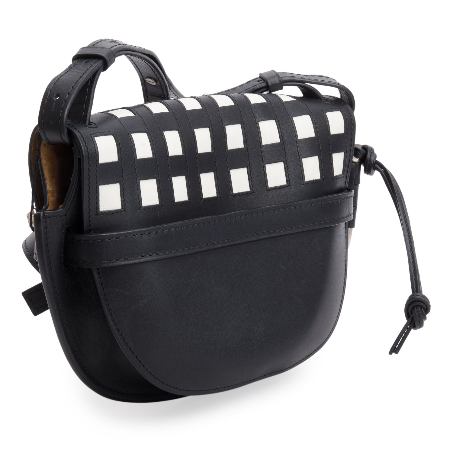Loewe Black White Calfskin Small Gate Bag