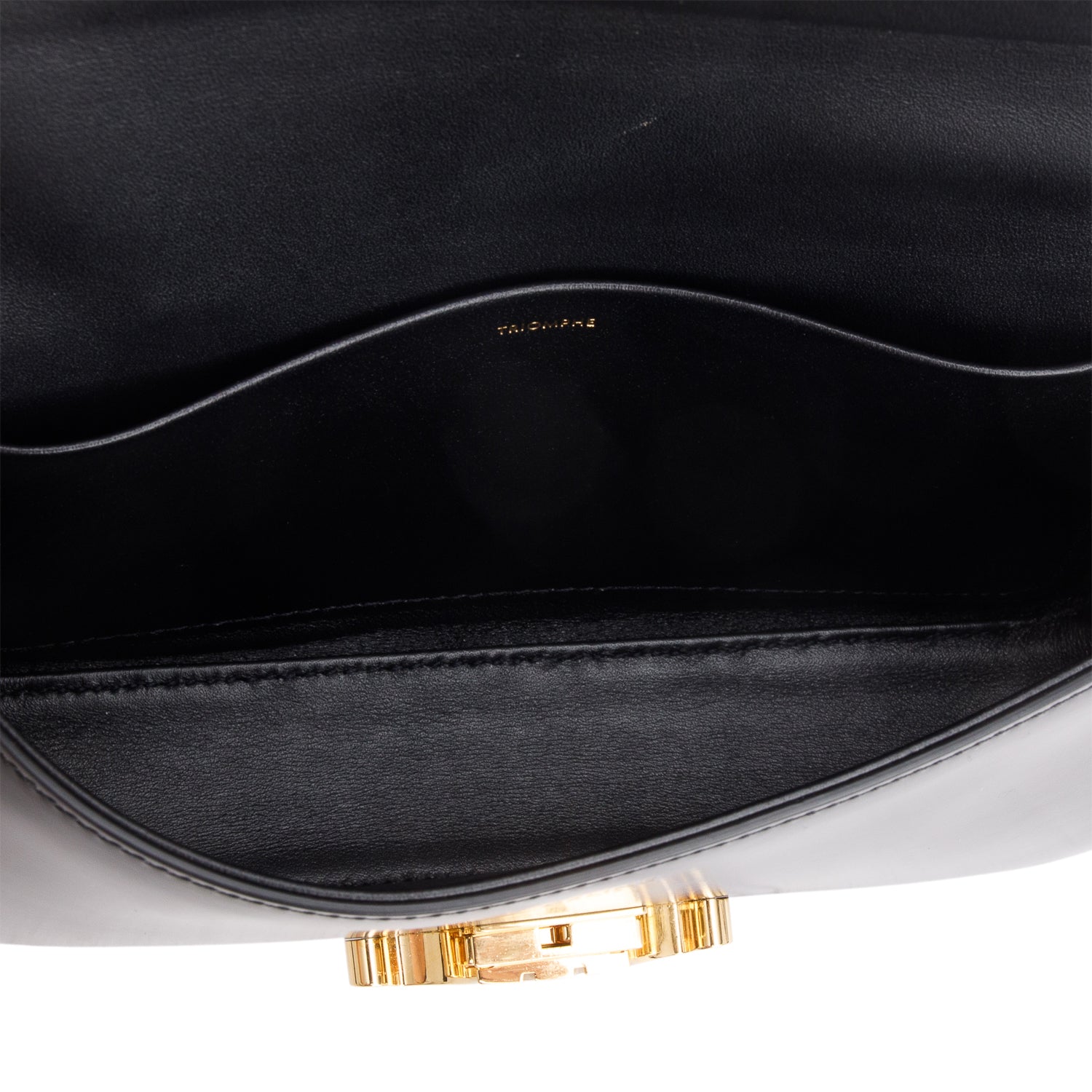Celine 2022 Black Shiny Calfskin Claude Chain Shoulder Bag