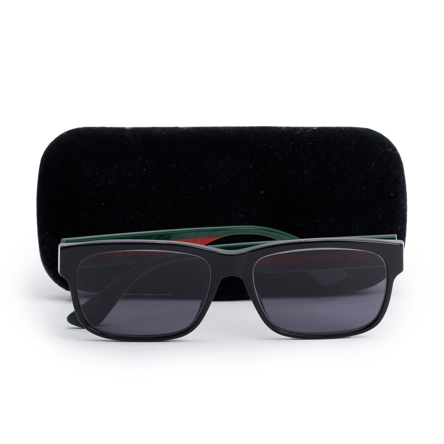 Gucci GG0340S Black Acetate Web Square Sunglasses w/ Case