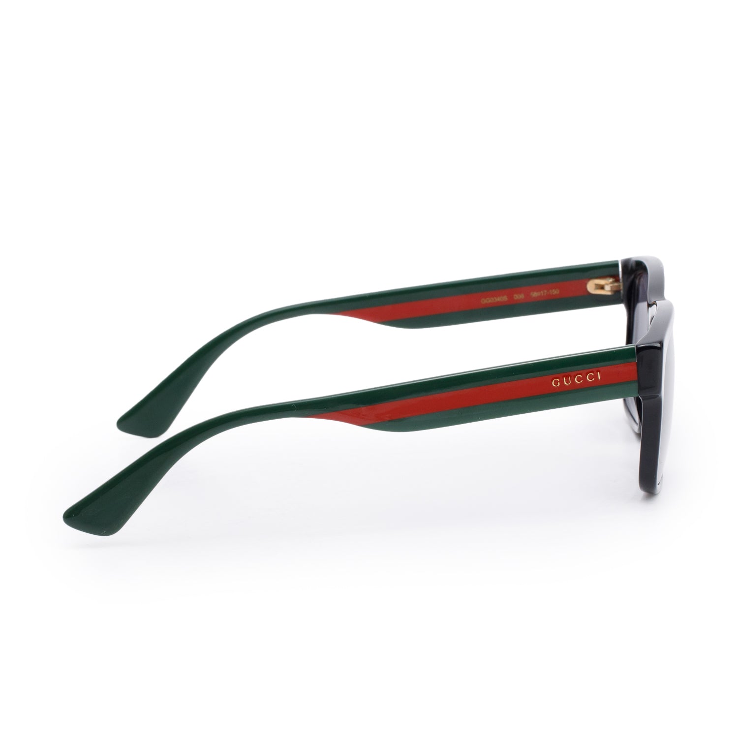 Gucci GG0340S Black Acetate Web Square Sunglasses w/ Case