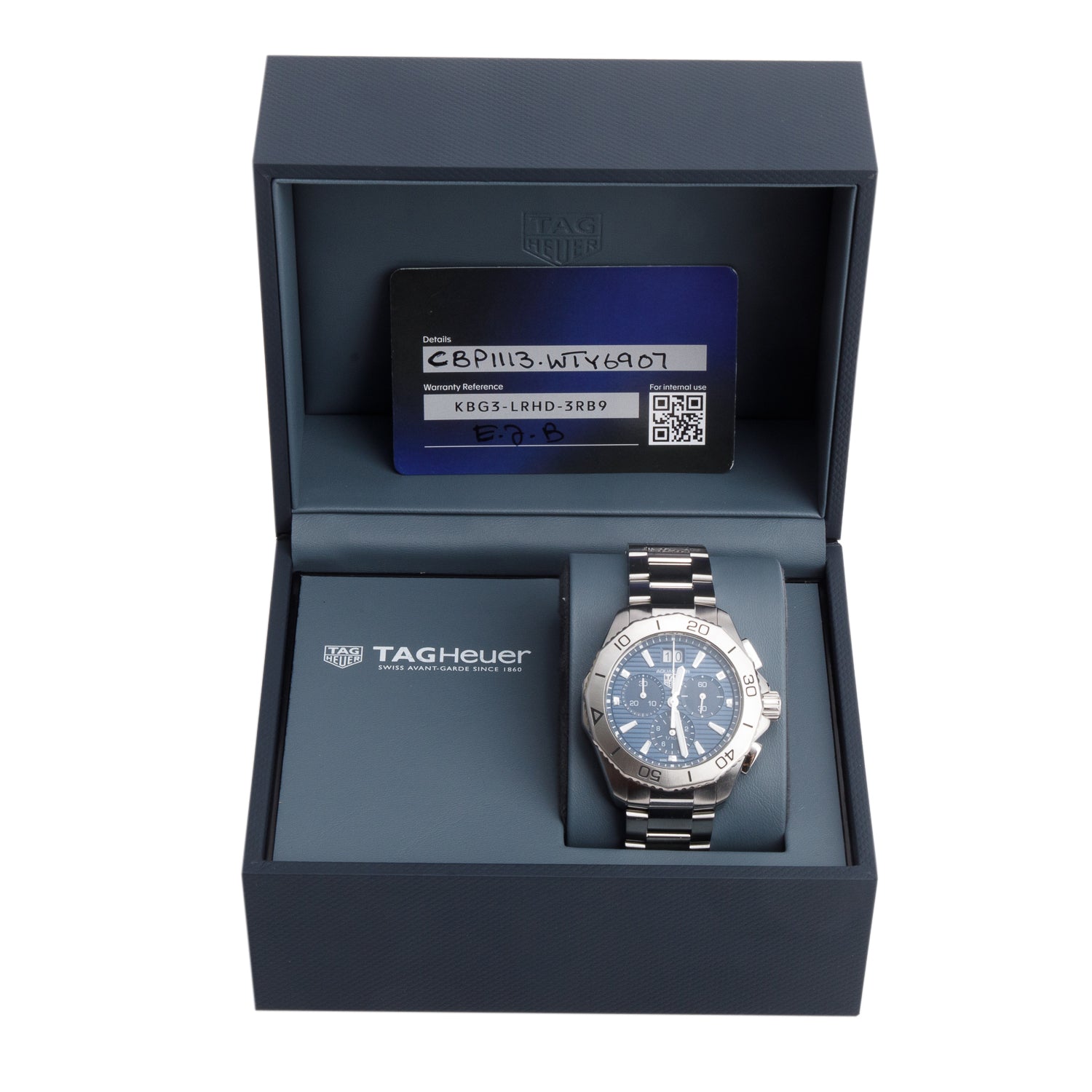 Tag Heuer Stainless Steel Aquaracer Professional 200 40 MM Chronograph Quartz Watch Blue Dial CBP1113 w/ Box & Papers