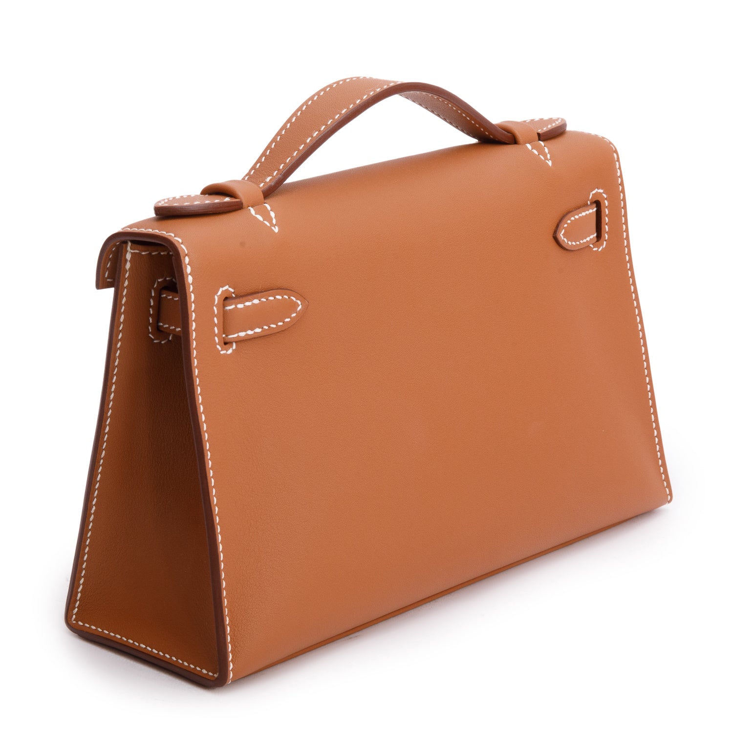 Hermes 2024 Gold Swift Leather Kelly Pochette Clutch w/ Box & Receipt