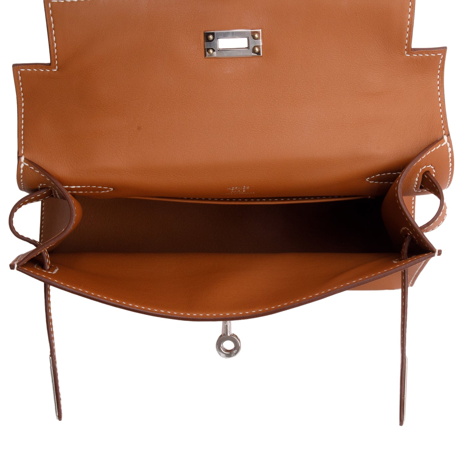 Hermes 2024 Gold Swift Leather Kelly Pochette Clutch w/ Box & Receipt