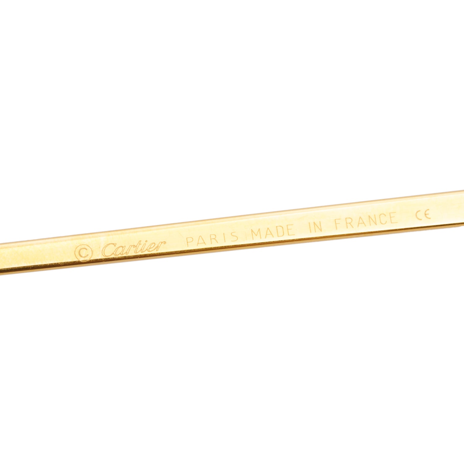 Cartier CT1741481 Gold-Tone Metal Rimless Cat Eye Sunglasses w/ Case