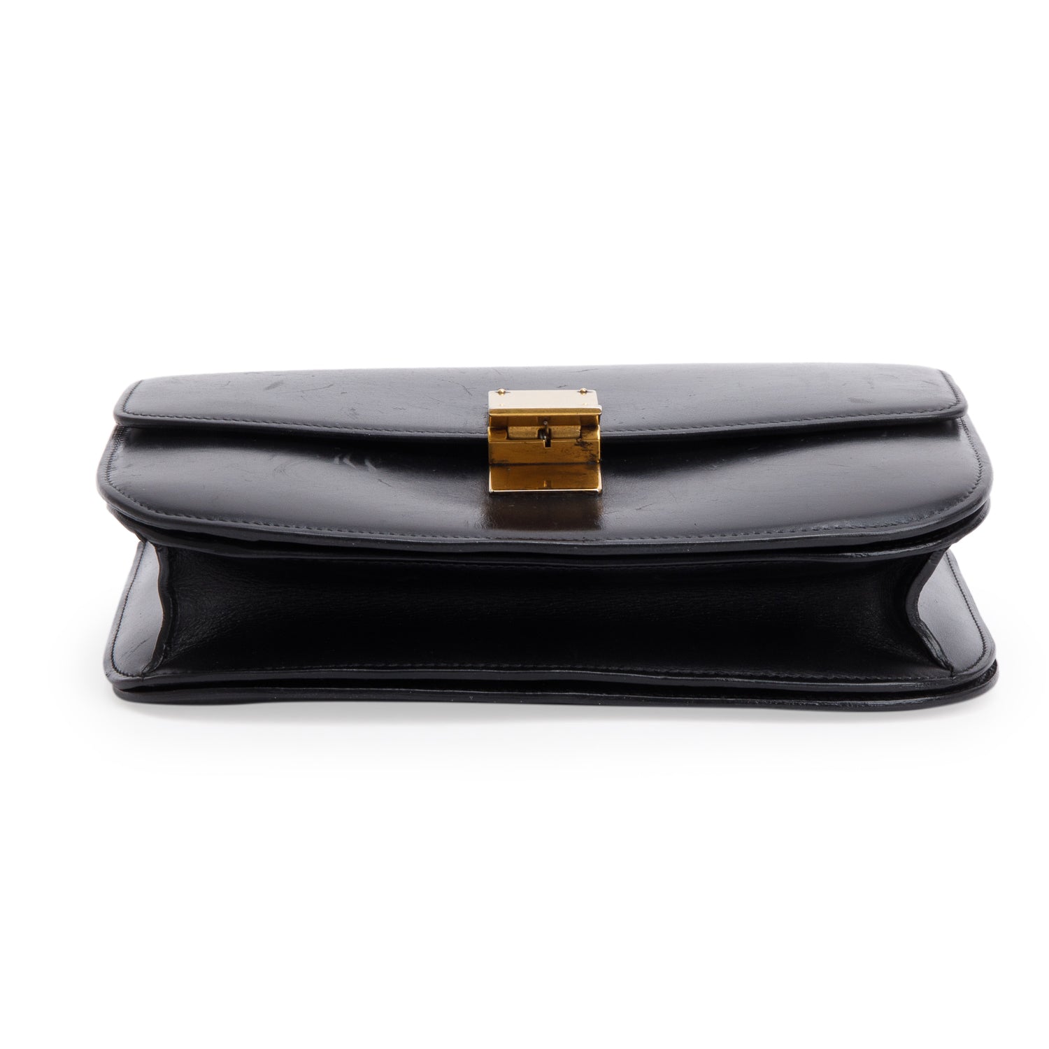 Celine Black Box Calfskin Medium Classic Box Flap Bag