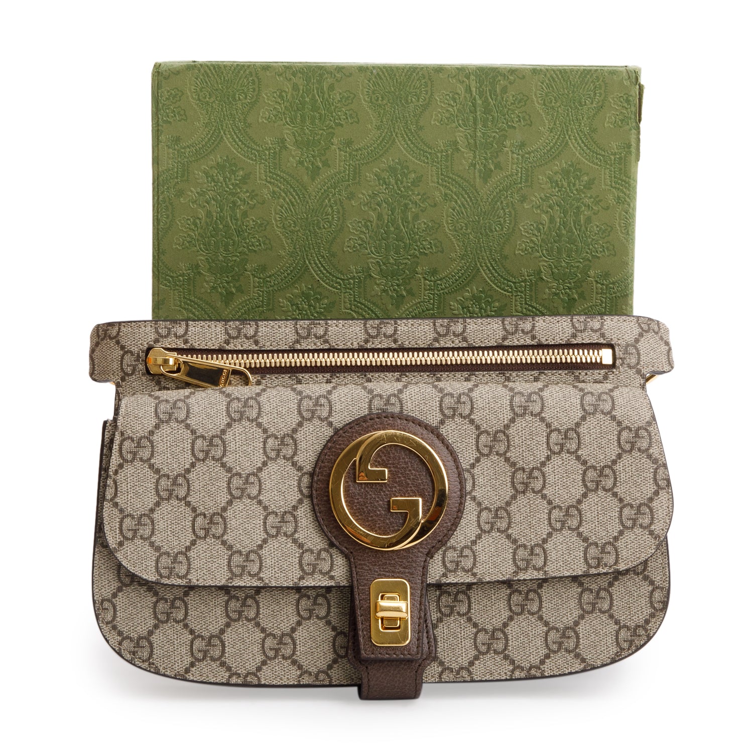 Gucci GG Supreme Monogram Textured Dollar Calfskin Blondie Belt Bag w/ Box