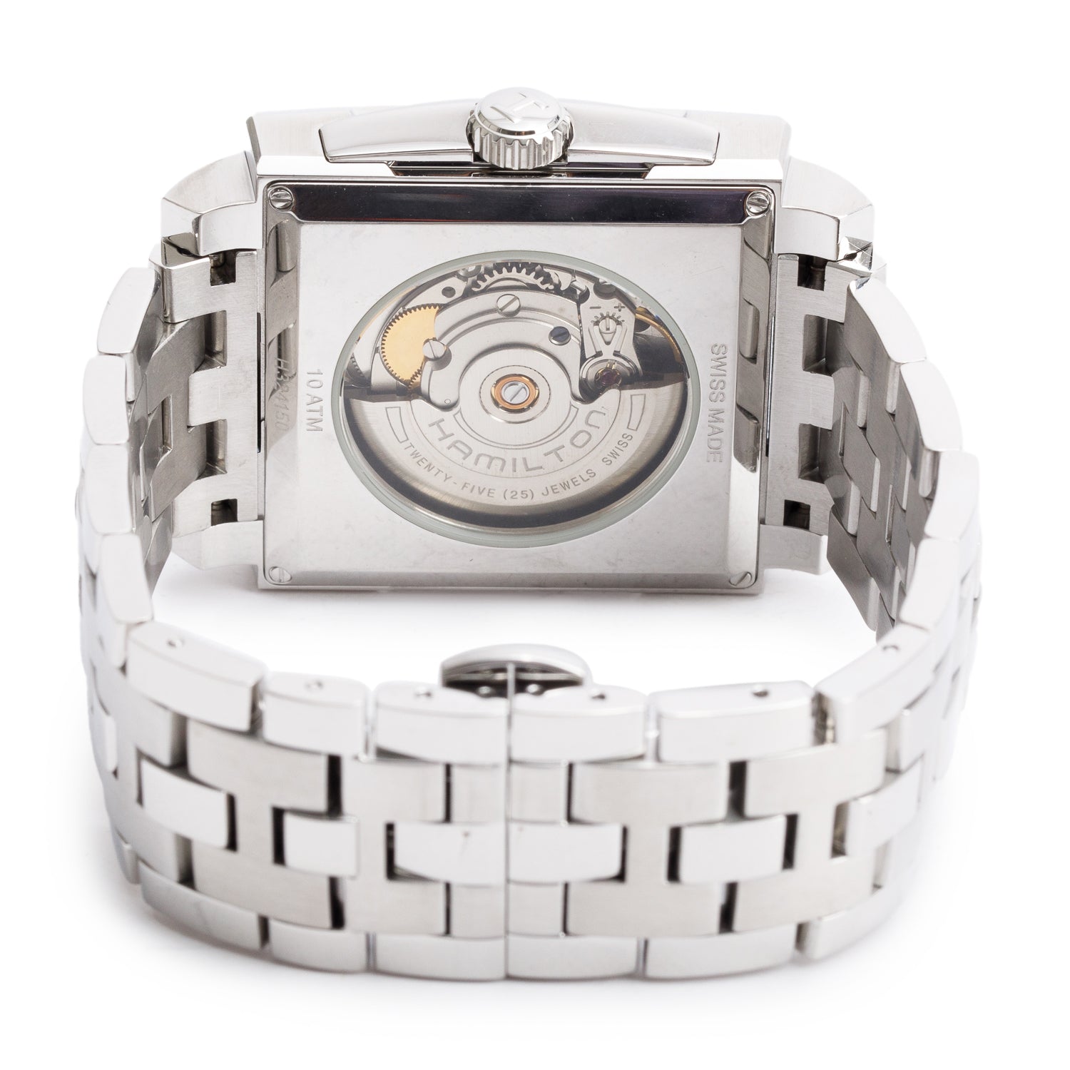 Hamilton Stainless Steel Jazzmaster Classic Square Automatic Watch H324150 Black Dial