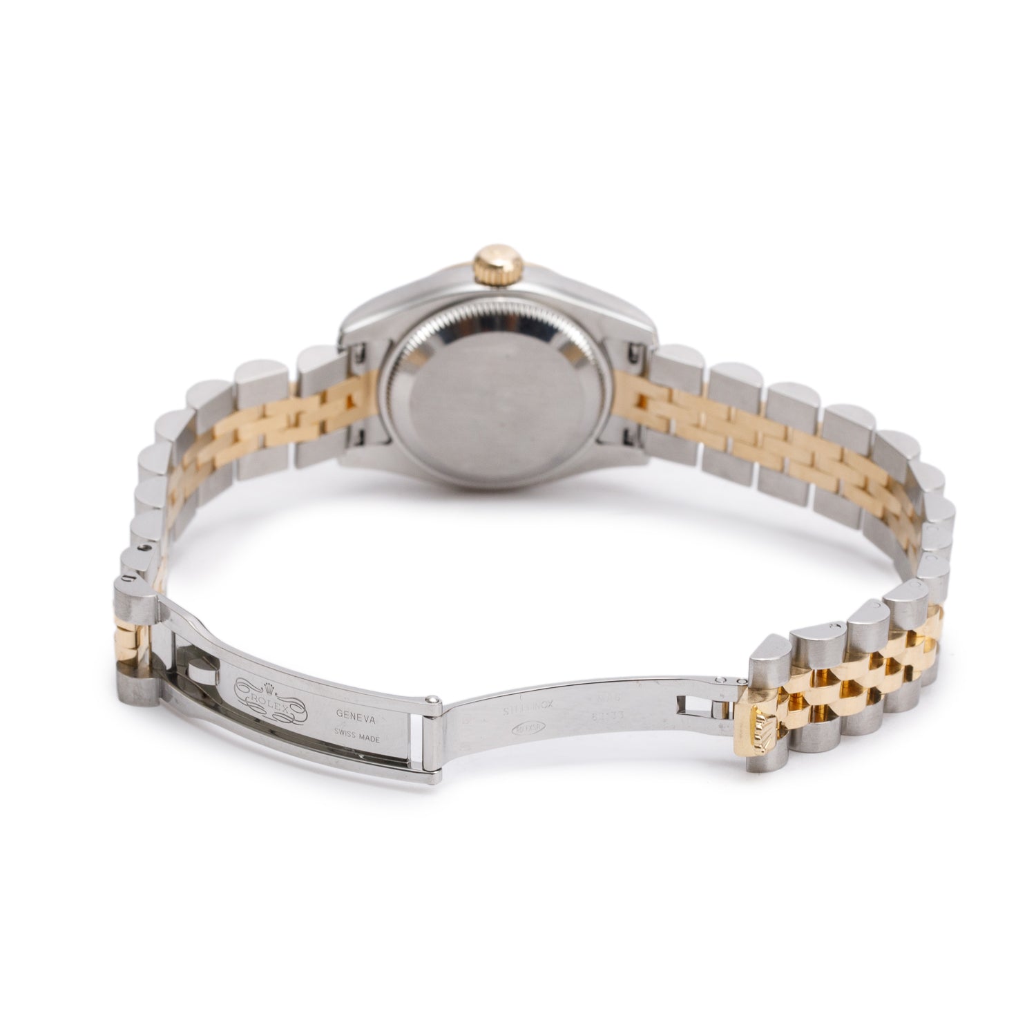 Rolex Stainless Steel & 18k Yellow Gold Datejust 26 MM Watch Champagne Diamond Dial 179173 w/ Papers
