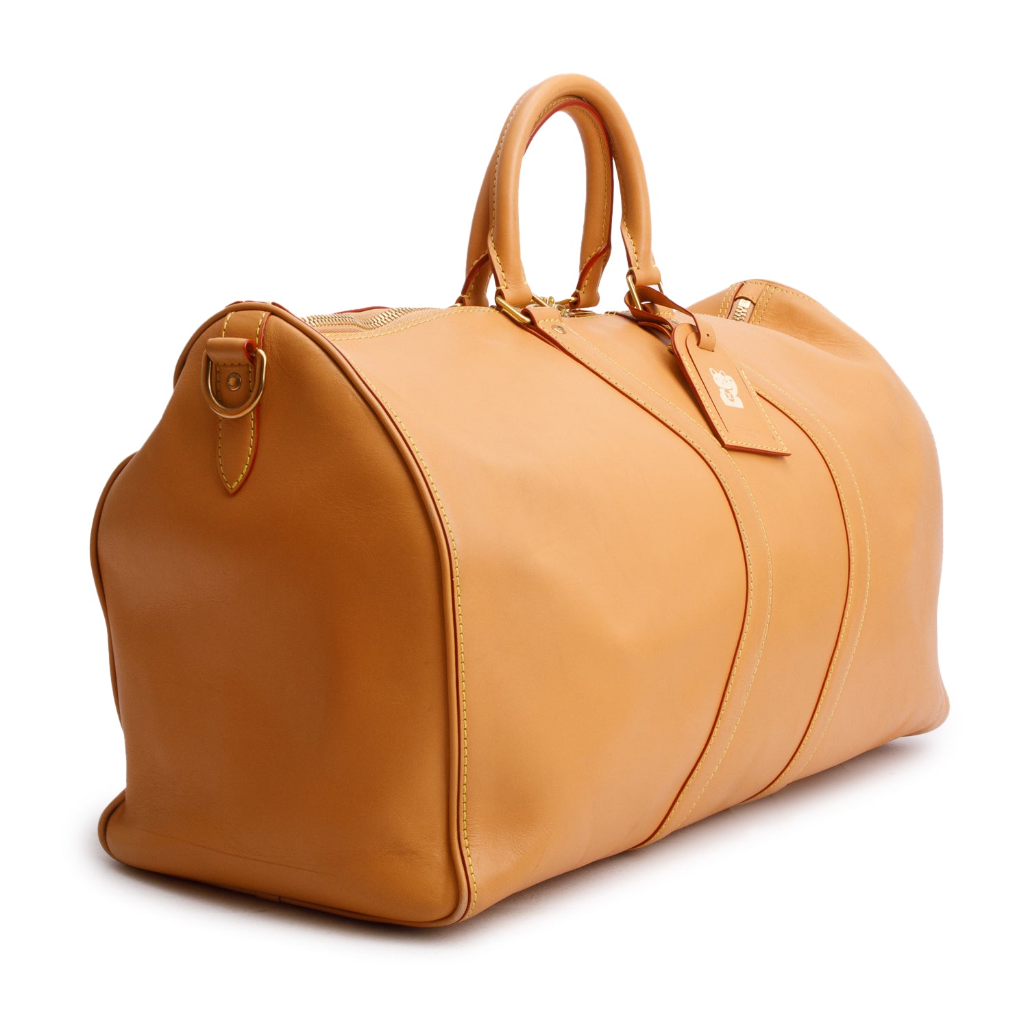 Louis Vuitton Tan Vachetta Leather Wavy Keepall Bandouliere 50 w/ Box