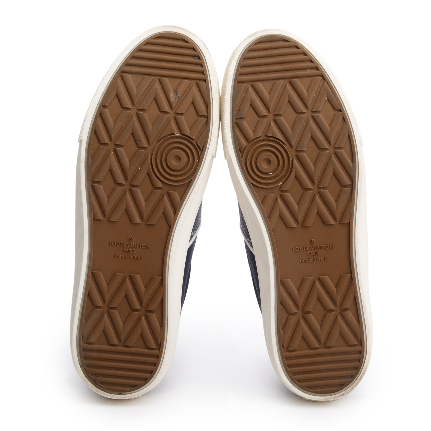 Louis Vuitton Blue Monogram Trocadero Richelieu Slip On Sneakers, Men's size 10 w/ Box