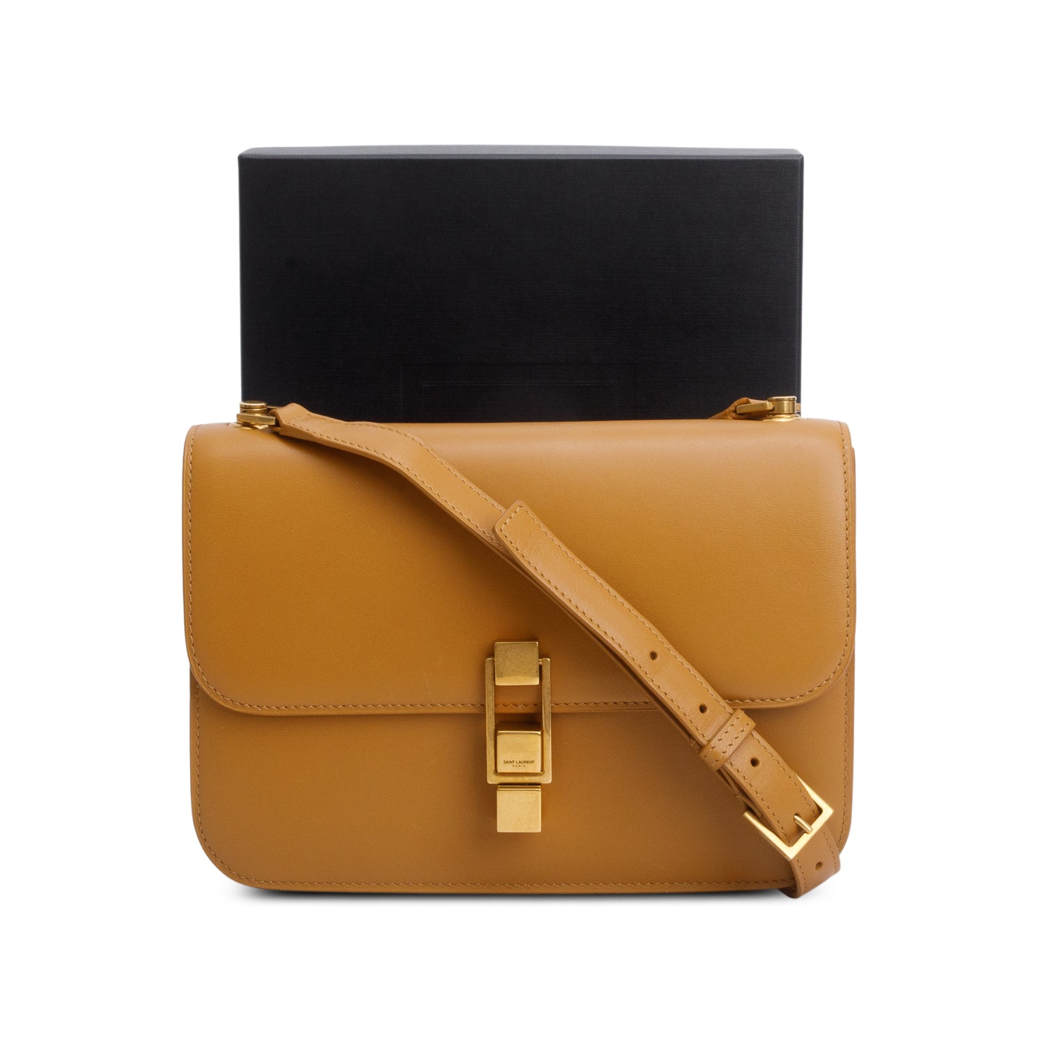 Saint Laurent 2020 Brown Smooth Calfskin Le Carre Satchel w/ Box