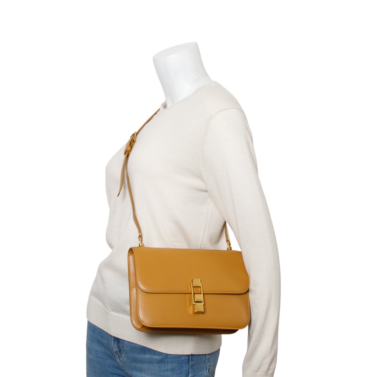 Saint Laurent 2020 Brown Smooth Calfskin Le Carre Satchel w/ Box