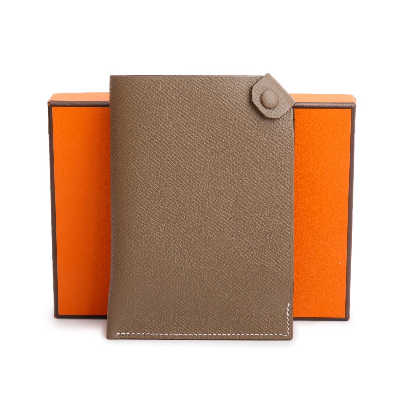 Hermes 2021 Etoupe Epsom Calfskin Tarmac PM Passport Holder w/ Box
