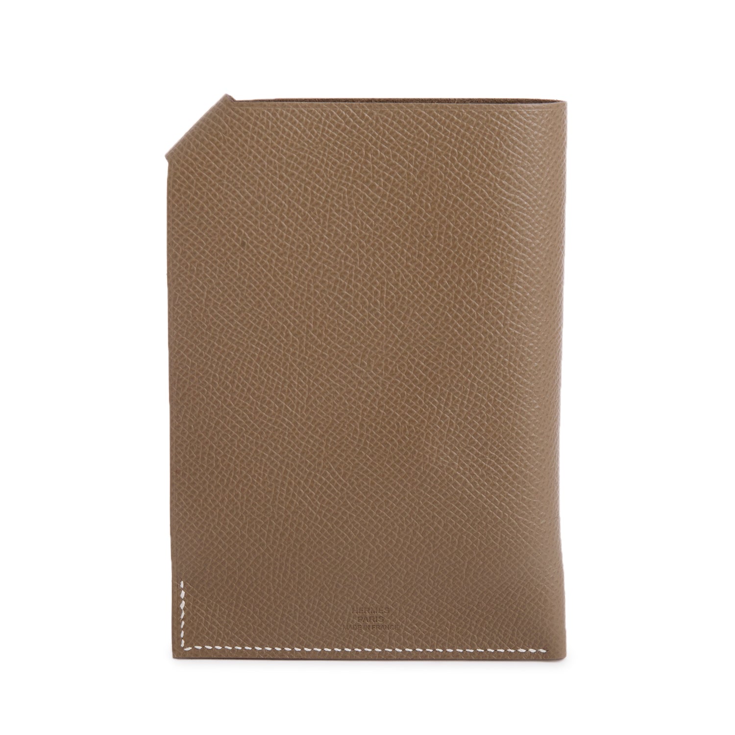 Hermes 2021 Etoupe Epsom Calfskin Tarmac PM Passport Holder w/ Box