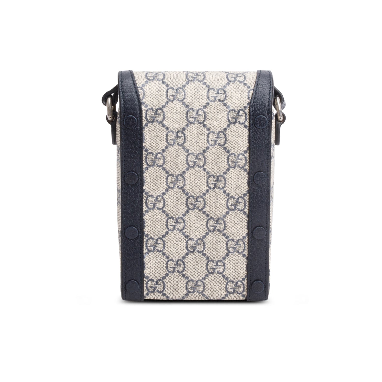 Gucci Black GG Supreme Denim Monogram Mini Horsebit 1955 Crossbody Bag