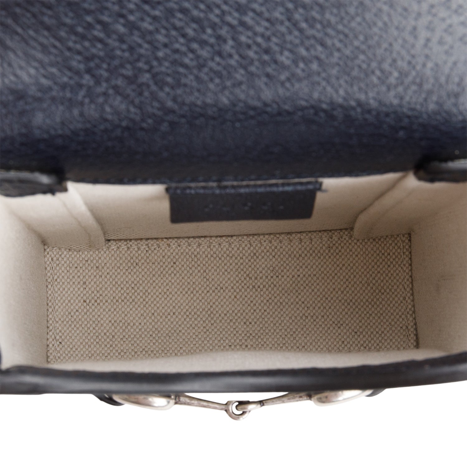 Gucci Black GG Supreme Denim Monogram Mini Horsebit 1955 Crossbody Bag