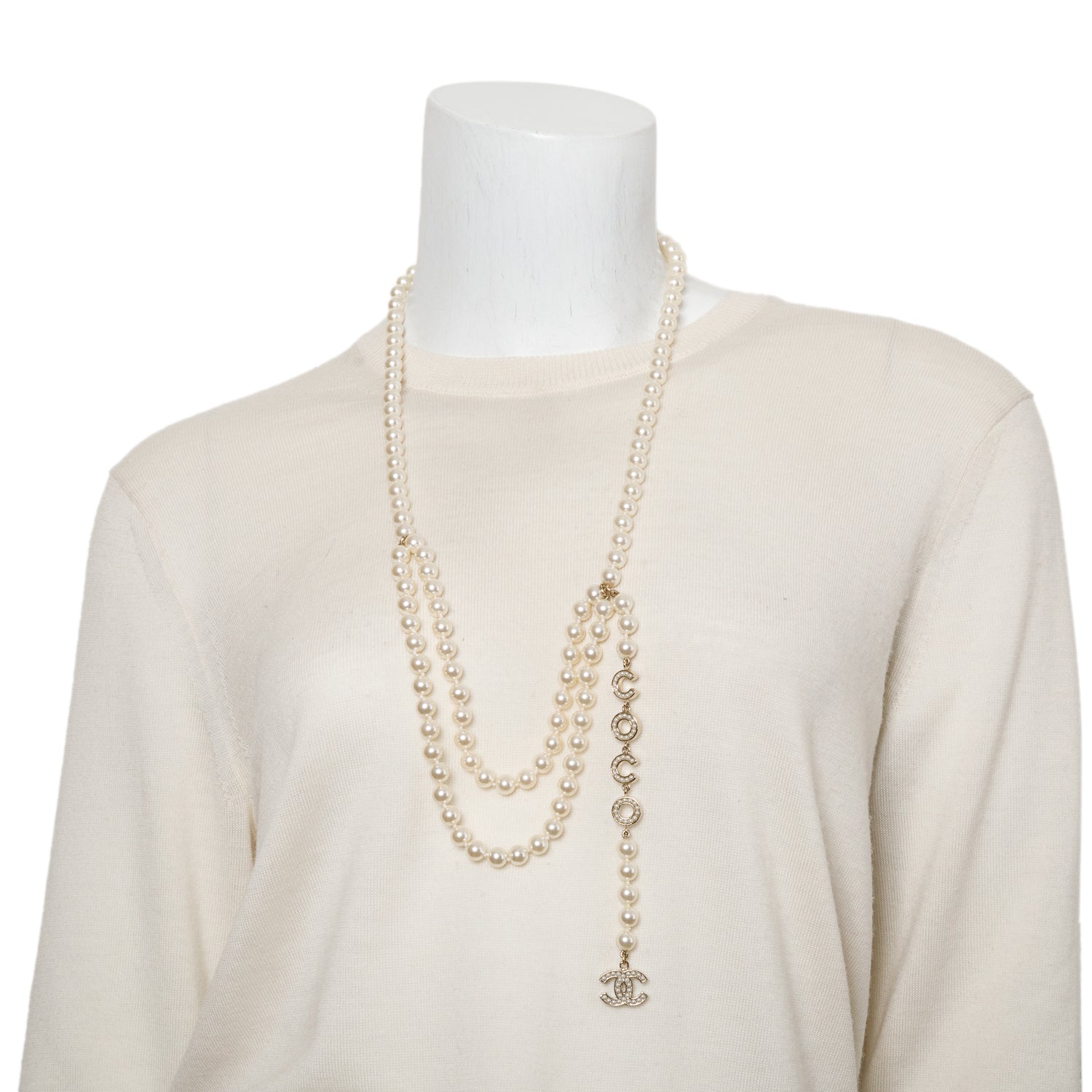 Chanel 2021 Gold-Plated Faux Pearl CC Coco Necklace or Belt w/ Box