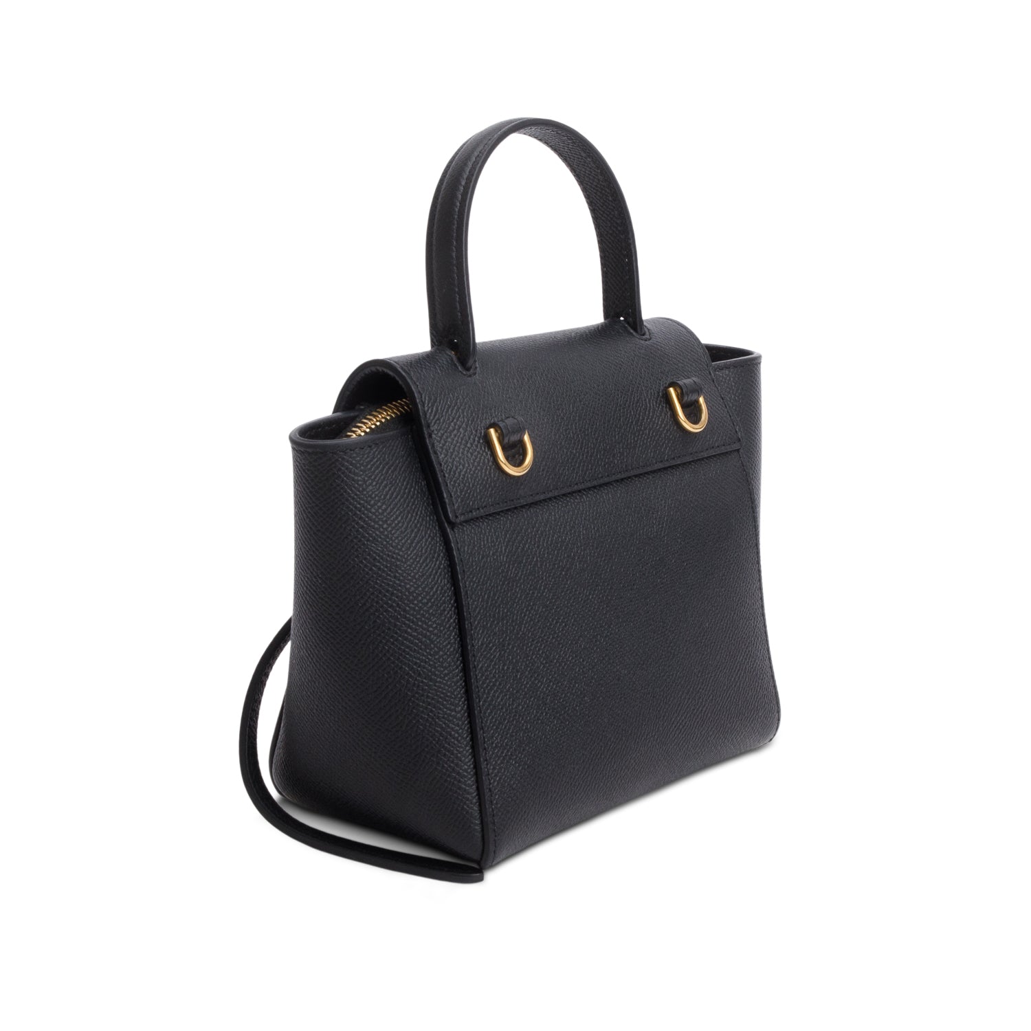Celine 2023 Black Grained Calfskin Pico Belt Bag w/ Strap