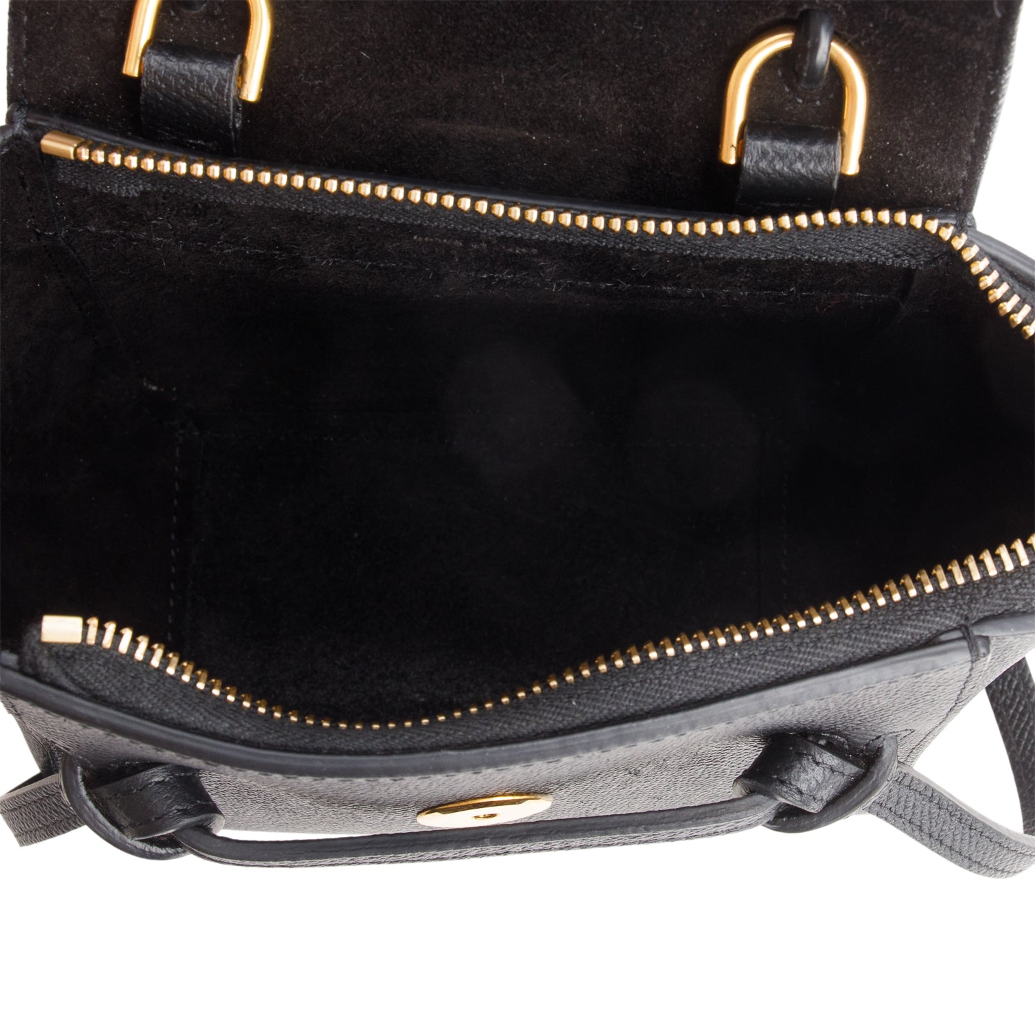 Celine 2023 Black Grained Calfskin Pico Belt Bag w/ Strap