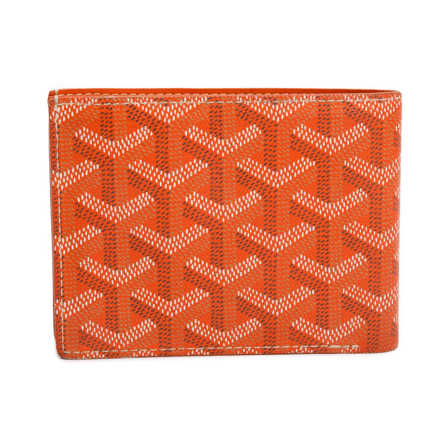 Goyard 2022 Orange Goyardine Victorie Bifold Wallet w/ Box