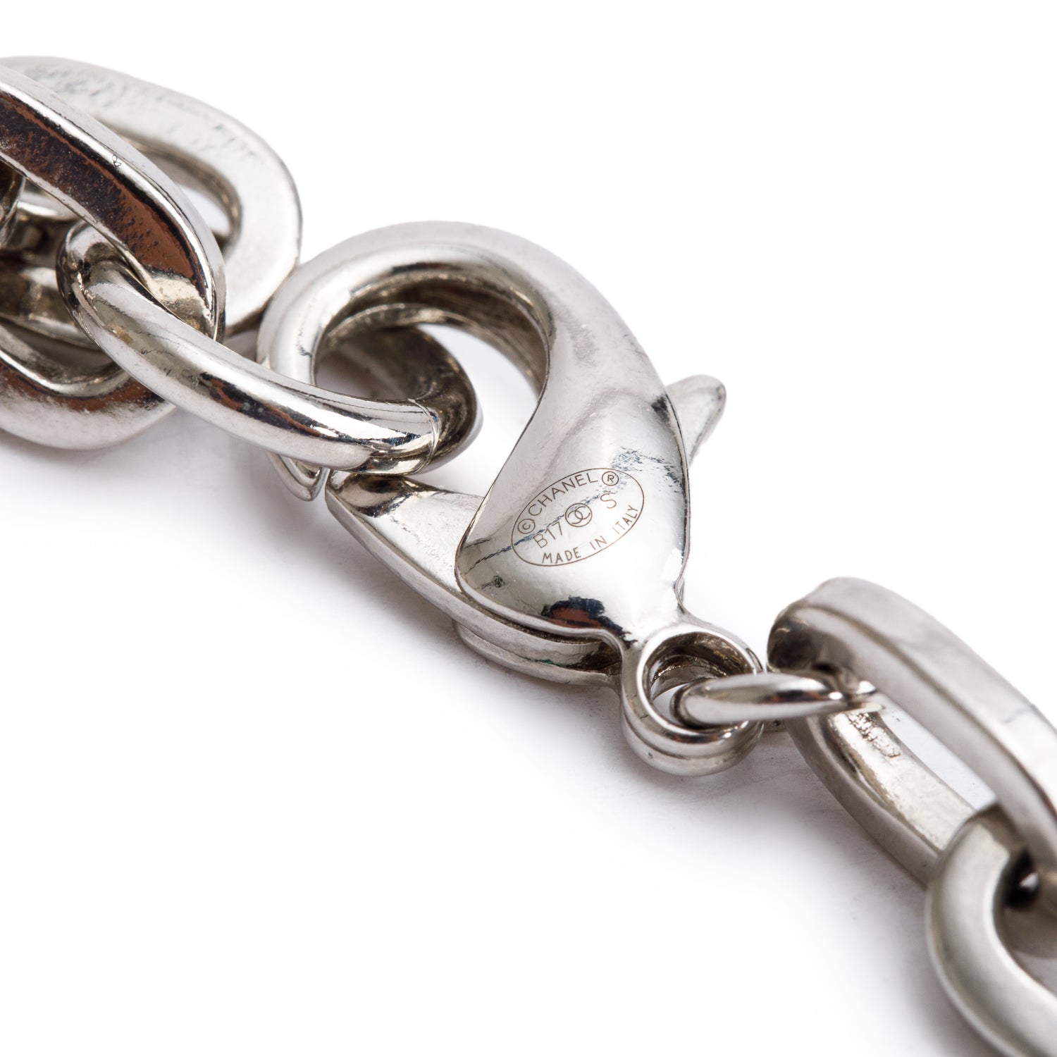 Chanel Palladium-Plated Strass CC Coco Mark Necklace