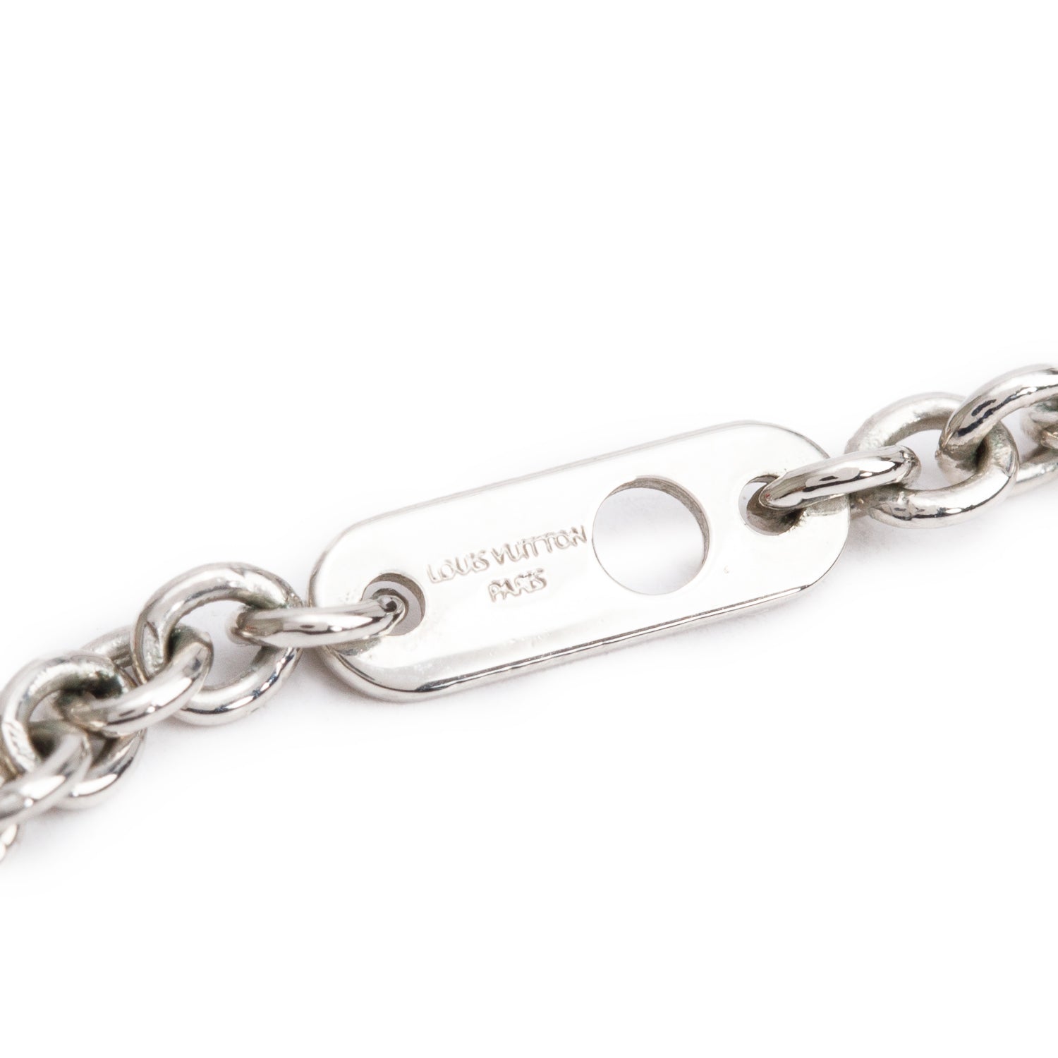 Louis Vuitton 2022 Palladium Plated LV Key Pendant Necklace w/ Box