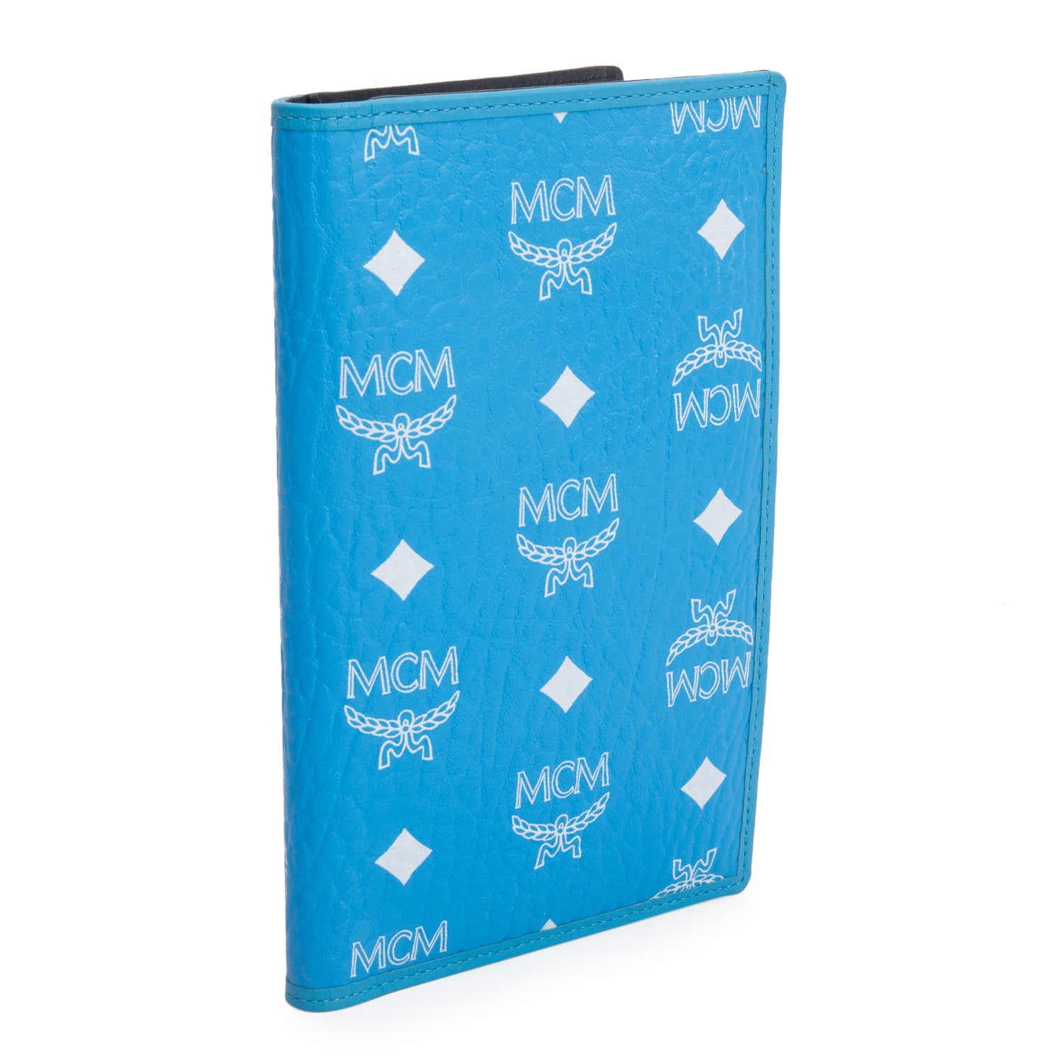 MCM Blue Visetos Small Ottomar Passport Holder