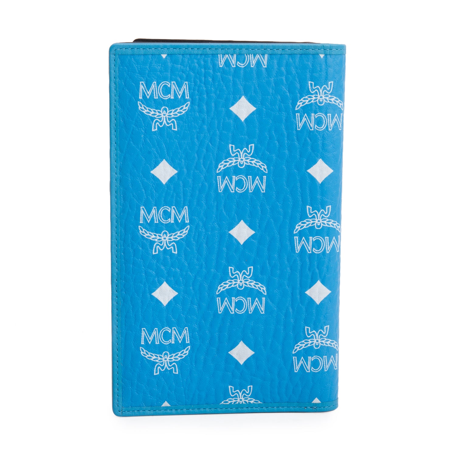 MCM Blue Visetos Small Ottomar Passport Holder