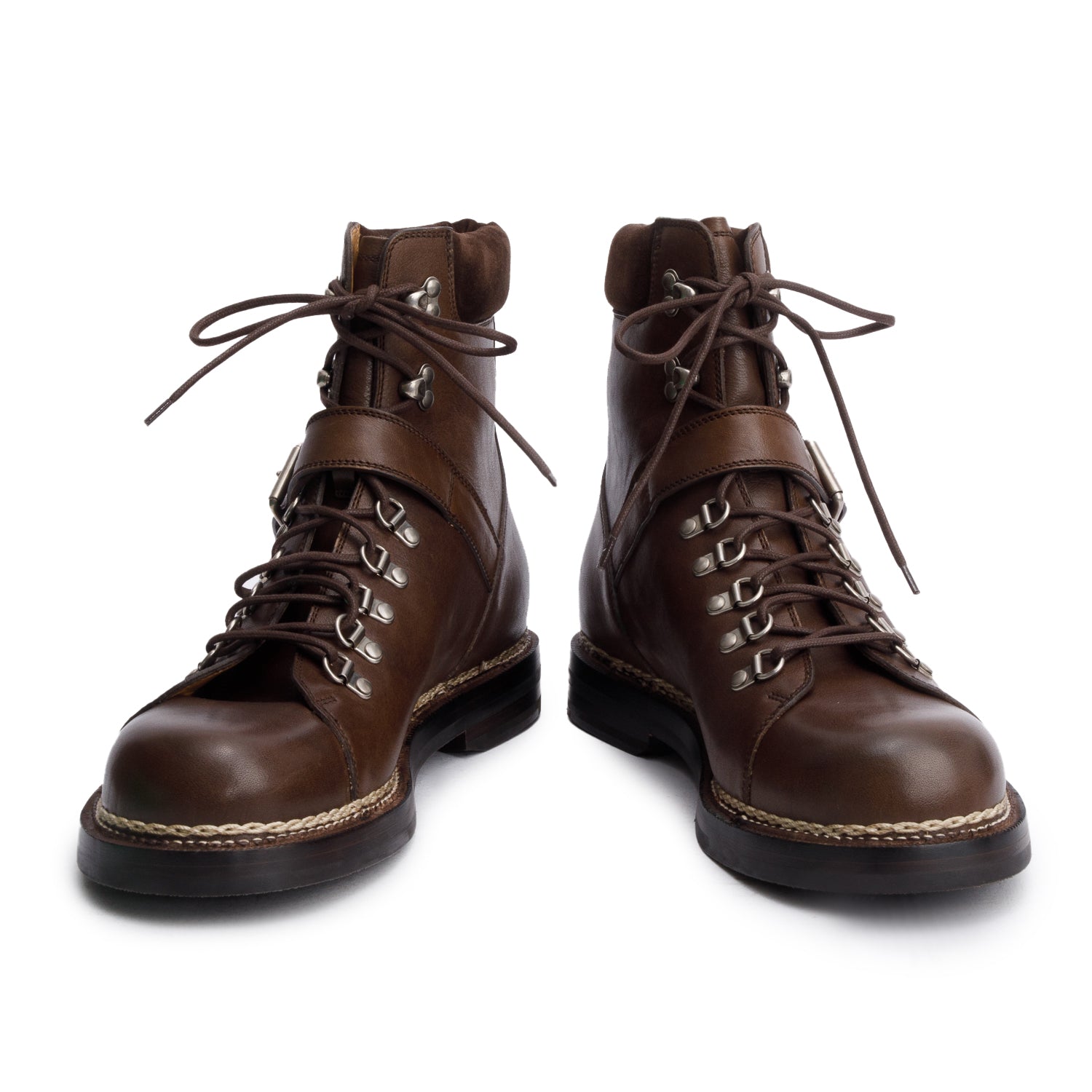 Gucci Brown Calfskin Leather Hiking Ankle Boots, Men's Size 10 w/ Box