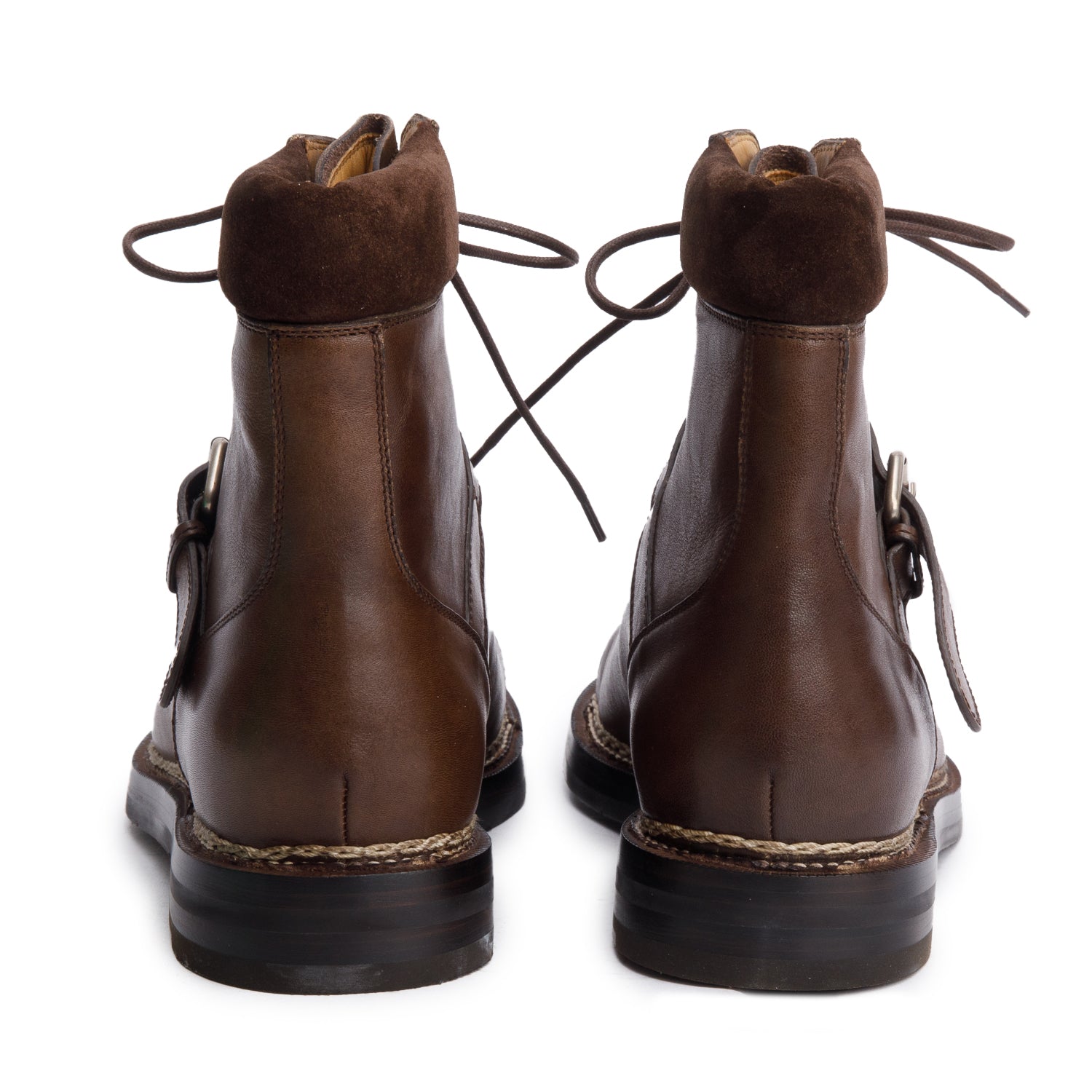 Gucci Brown Calfskin Leather Hiking Ankle Boots, Men's Size 10 w/ Box