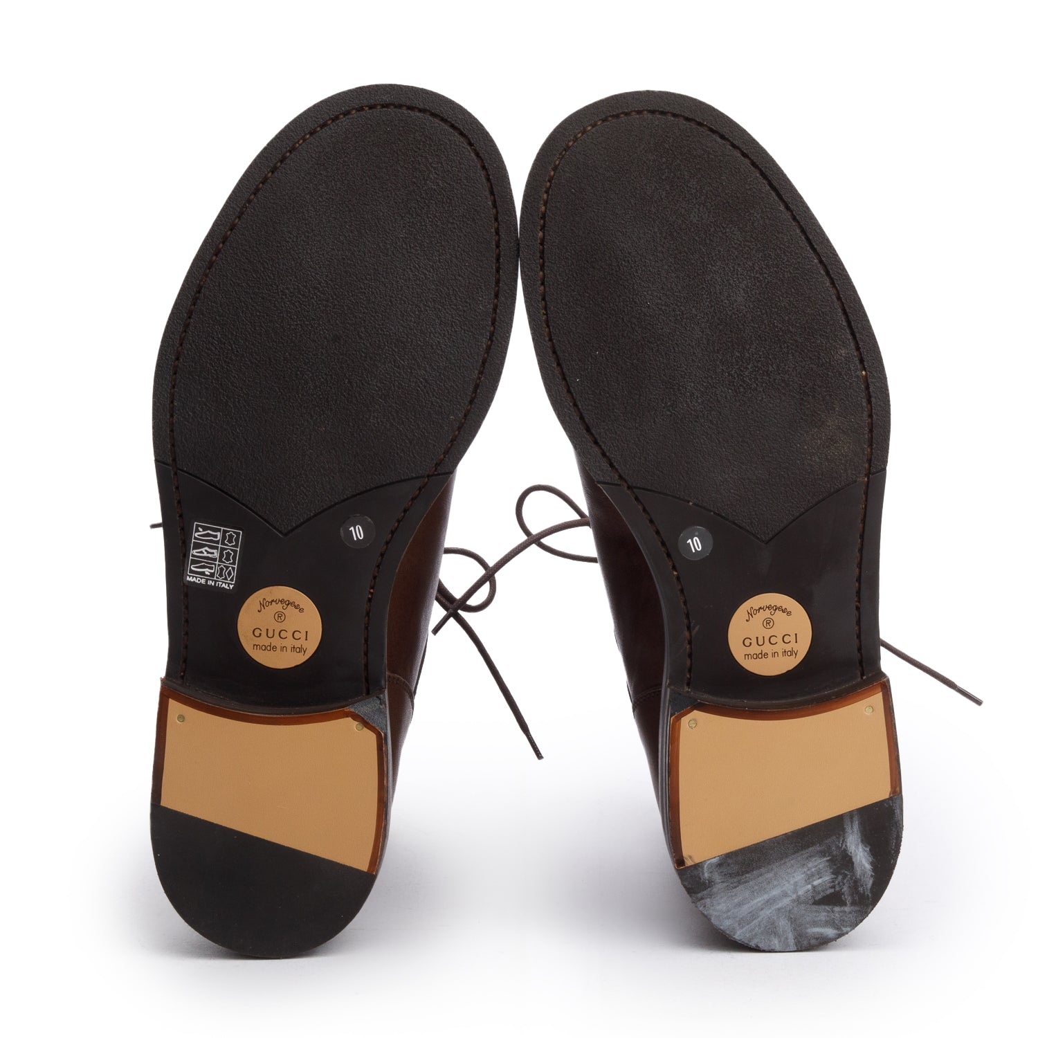 Gucci Brown Calfskin Leather Hiking Ankle Boots, Men's Size 10 w/ Box