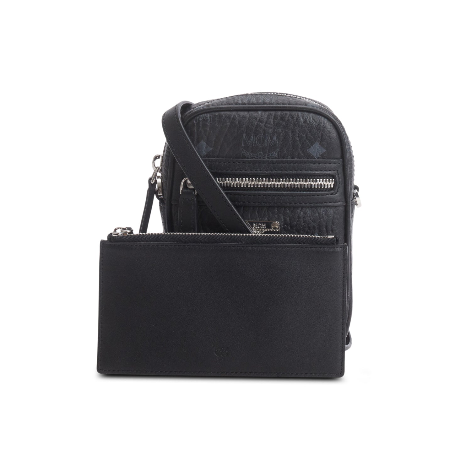 MCM Black Visetos Klassik Crossbody Bag w/ Pouch