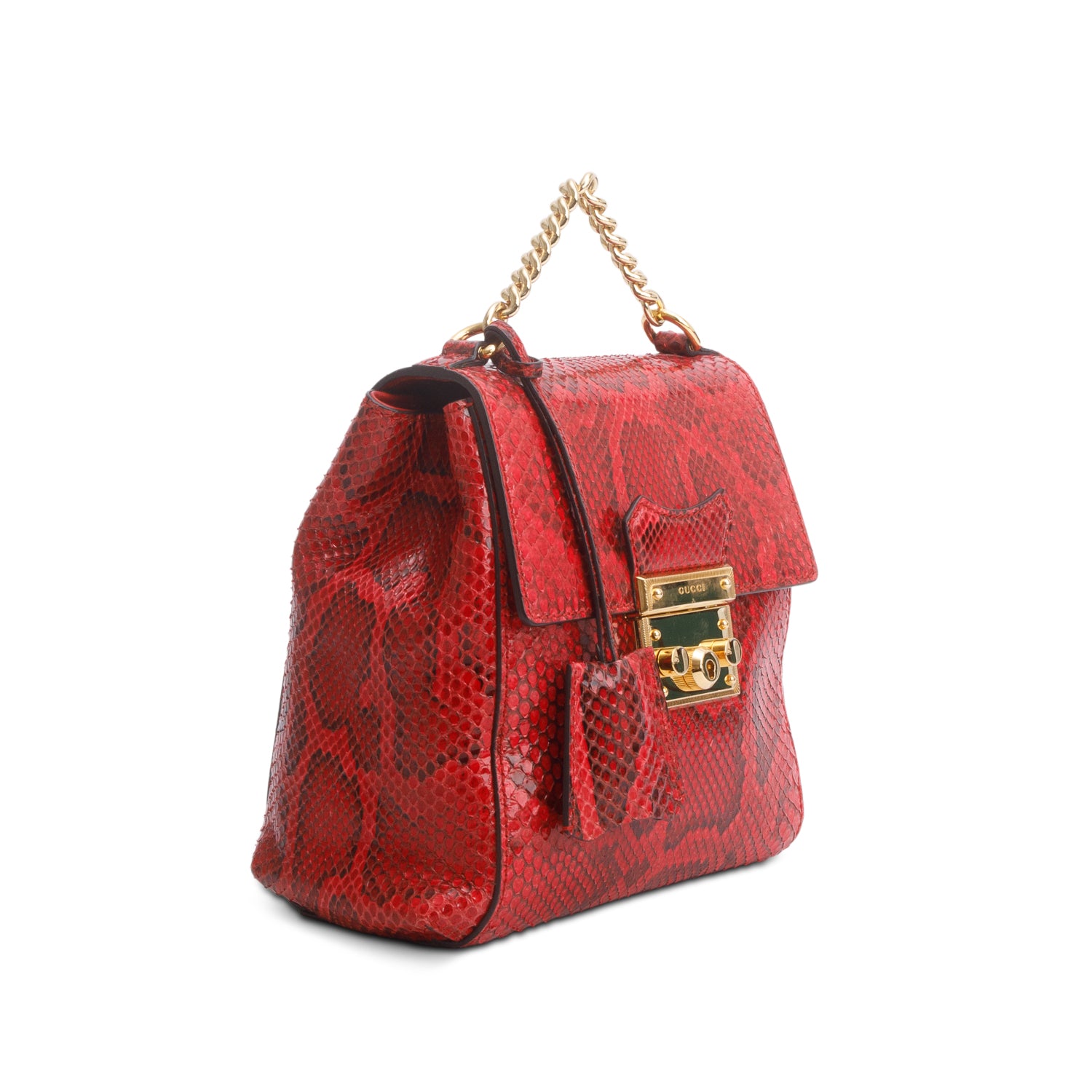 Gucci Red Python Padlock Mini Backpack