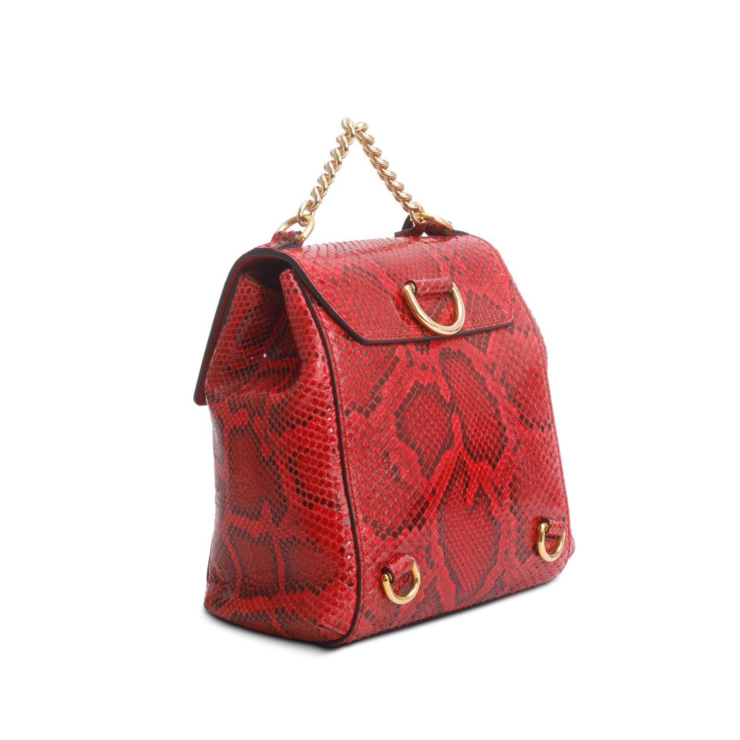 Gucci Red Python Padlock Mini Backpack