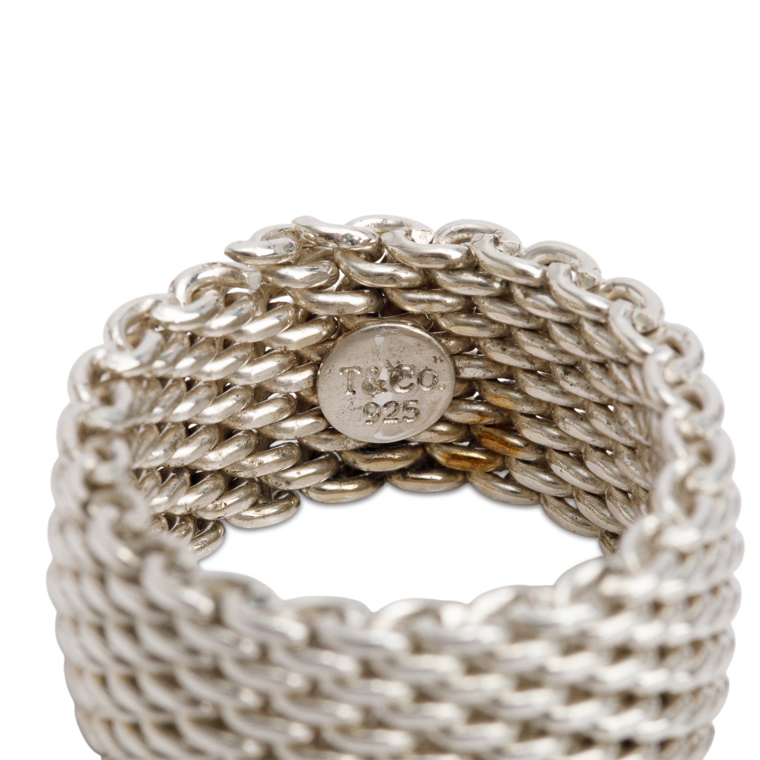 Tiffany & Co. Sterling Silver Somerset Mesh Ring, Size 9.25
