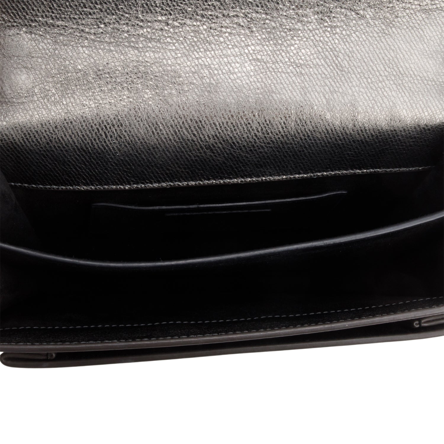 Saint Laurent Grey Metallic Grain de Poudre Leather Medium Sunset Bag