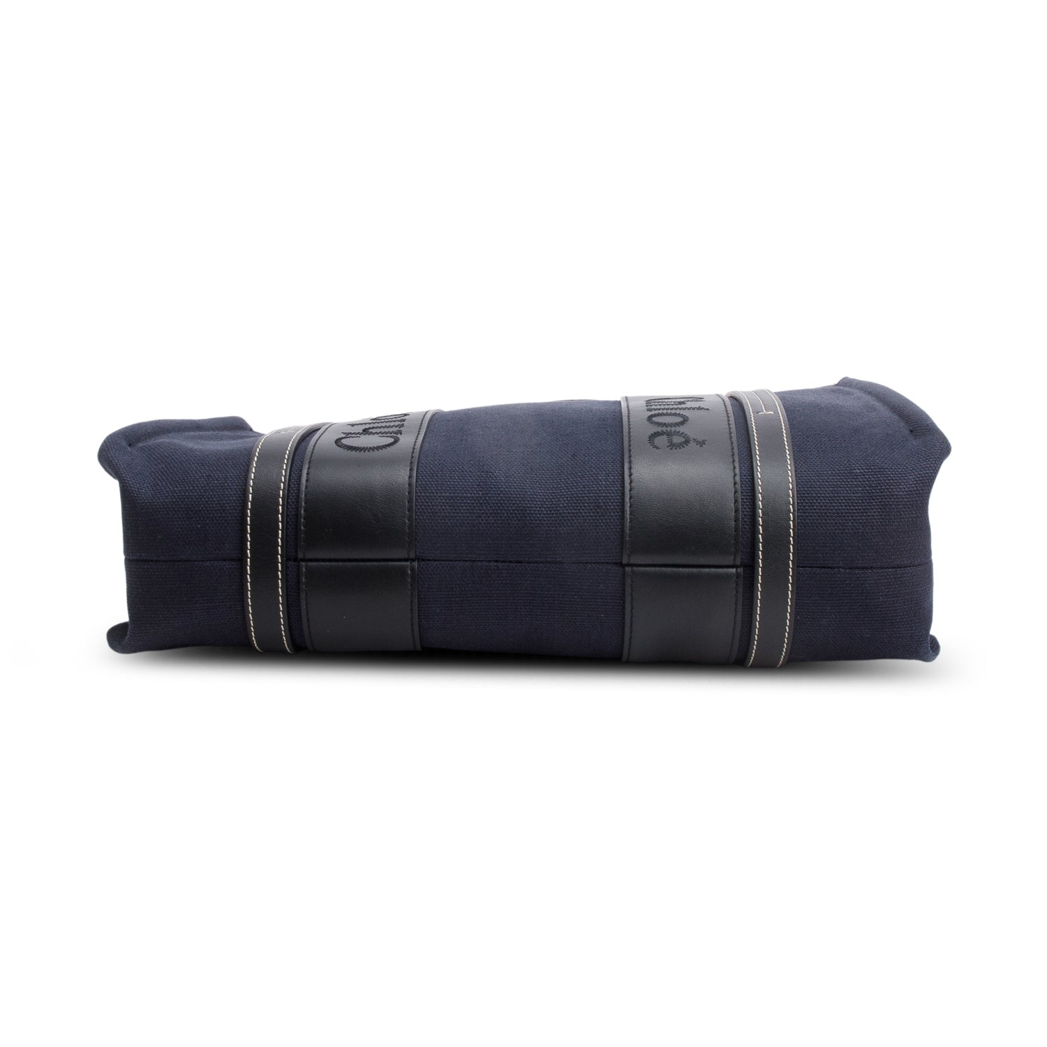 Chloe Blue Calfskin Linen Medium Denim Woody Tote Bag