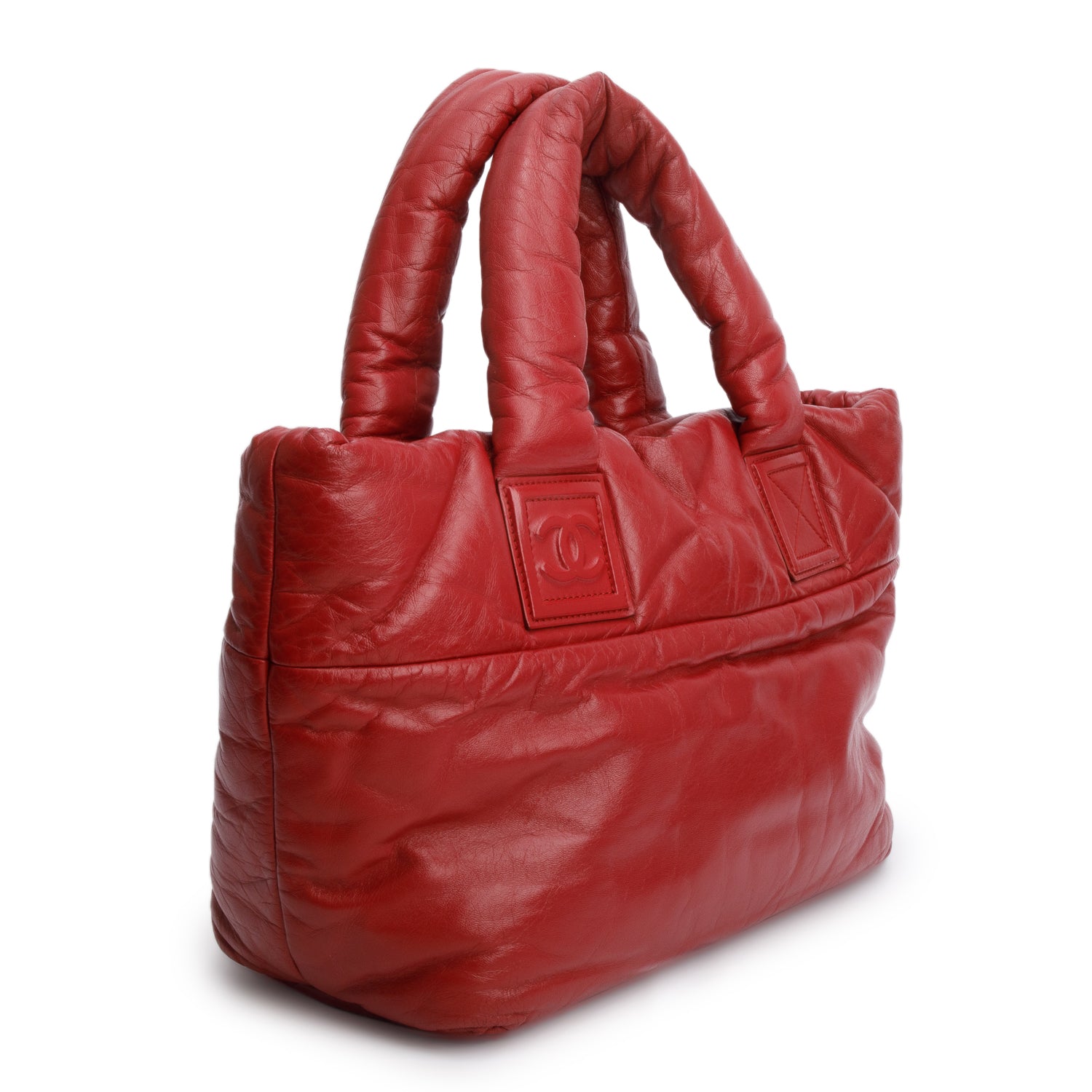 Chanel Red Lambskin Small Coco Cocoon Reversible Tote