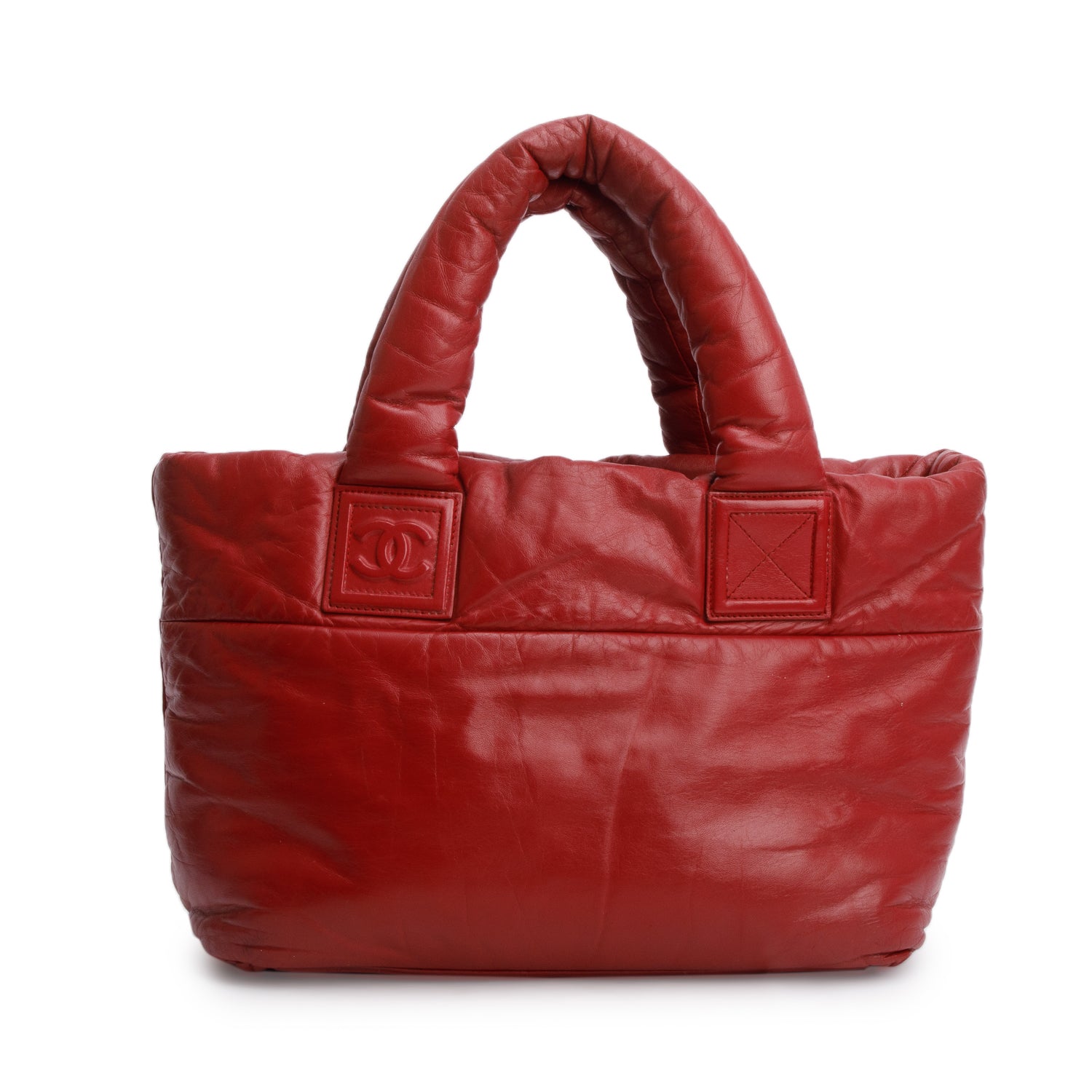 Chanel Red Lambskin Small Coco Cocoon Reversible Tote