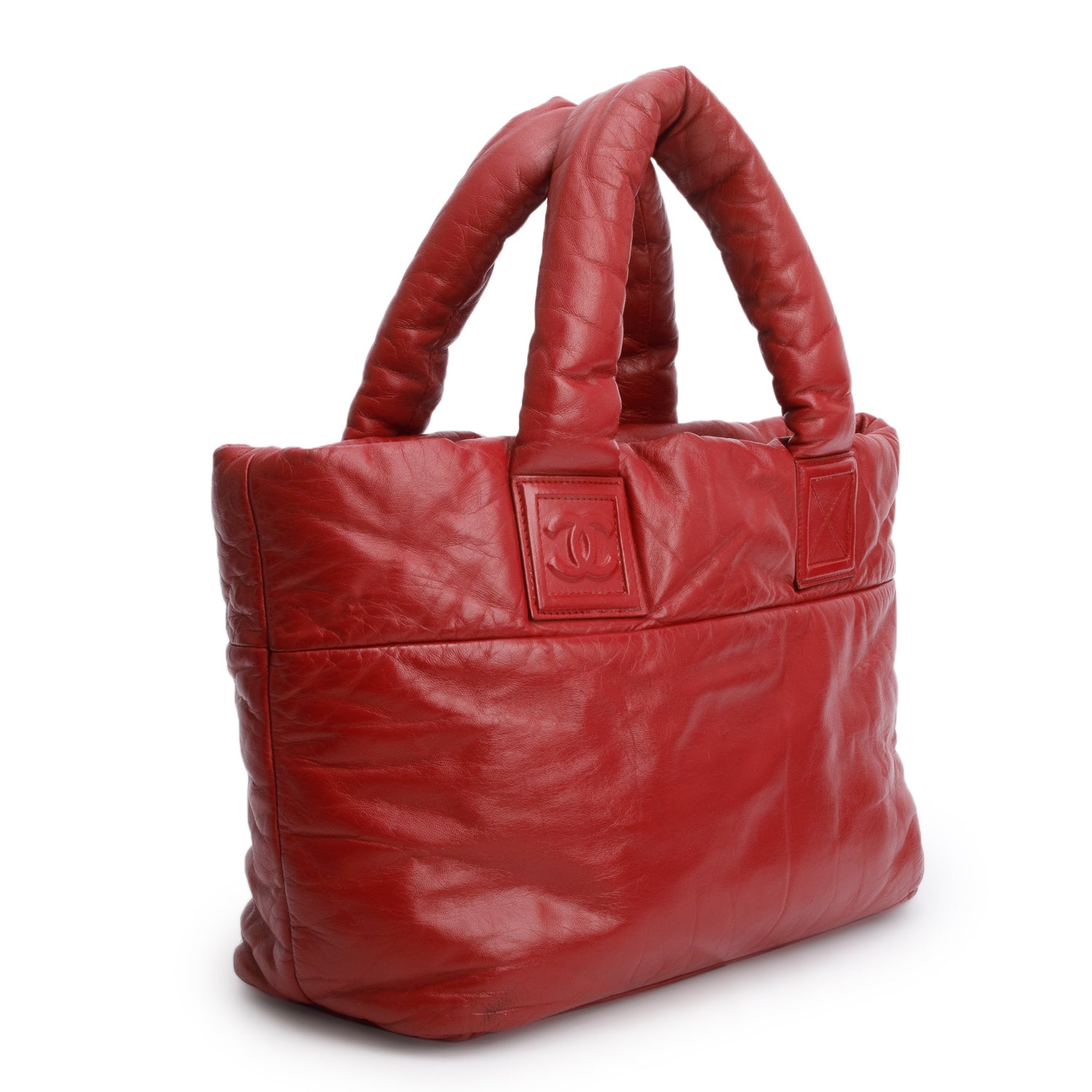 Chanel Red Lambskin Small Coco Cocoon Reversible Tote