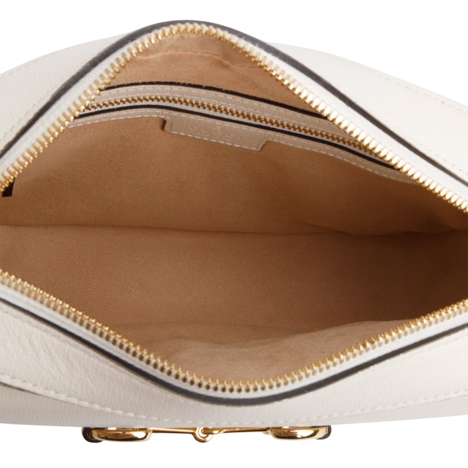 Gucci White GG Supreme Monogram Azalea Calfskin Small Horsebit 1955 Shoulder Bag