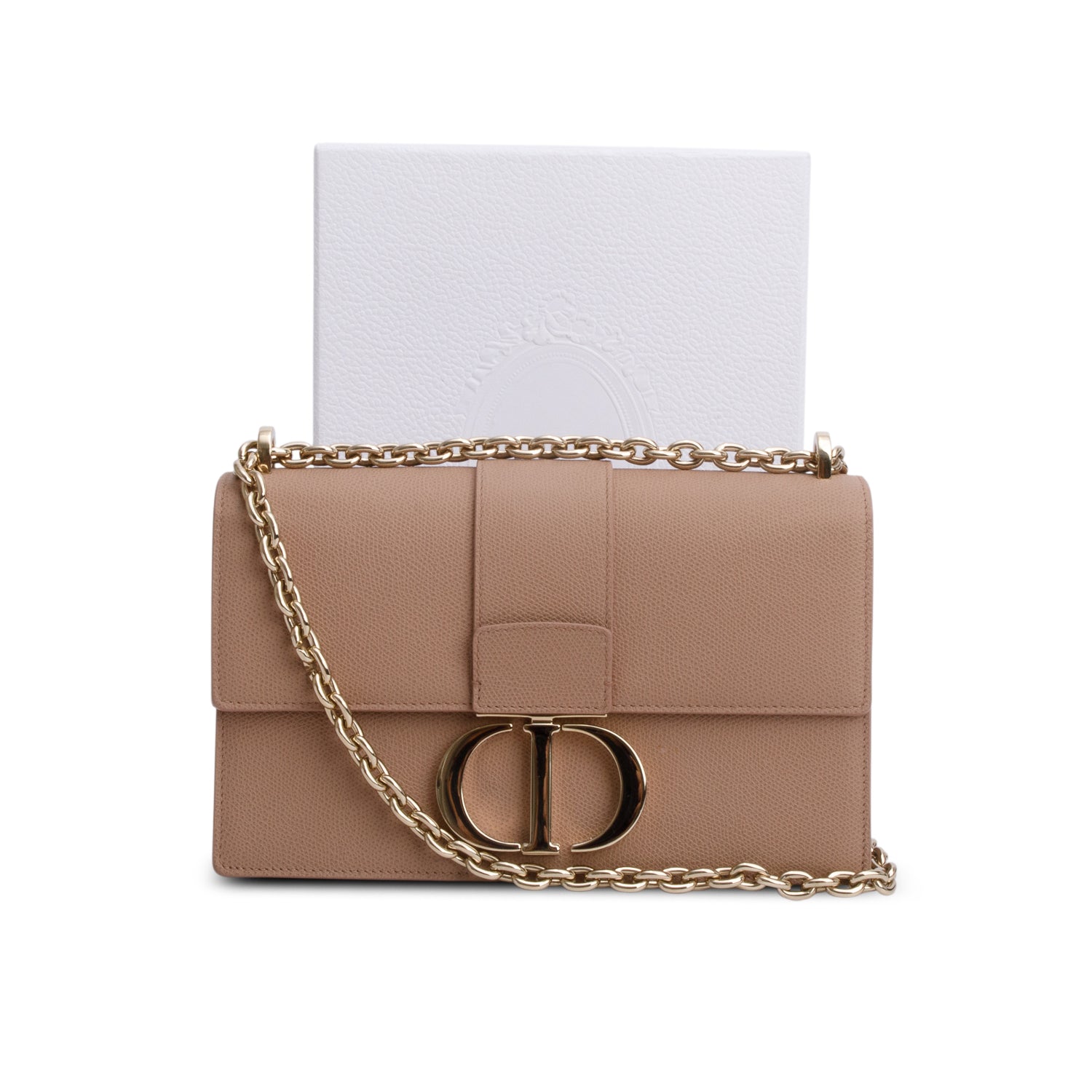 Christian Dior Pink Grained Calfskin 30 Montaigne Flap Bag w/ Box & Authenticity Card