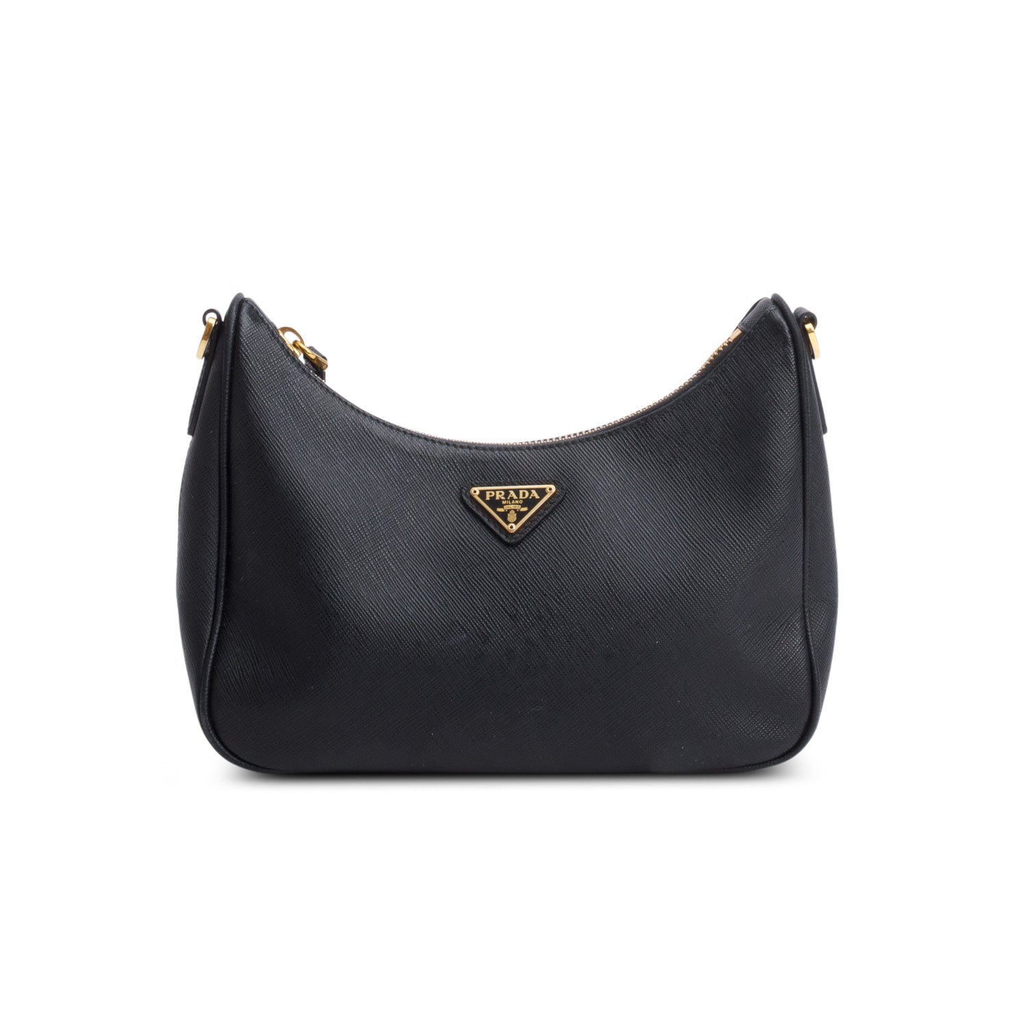 Prada Black Saffiano Leather Re-Edition 2005 Shoulder Bag w/ Straps